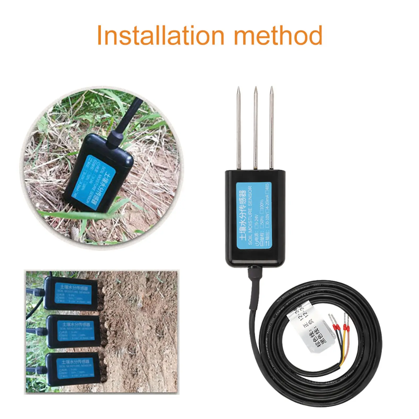Soil Humidity Sensor Soil Moisture Sensor 0‑10V Output Waterproof Greenhouse Soil Moisture Humidity Sensor Tester Meter