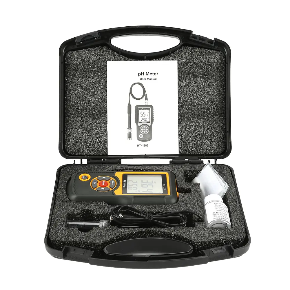 HT‑1202 PH Meter High Precision Digital Water Quality Tester PH MV Tester Temperature Meter 0~14PH