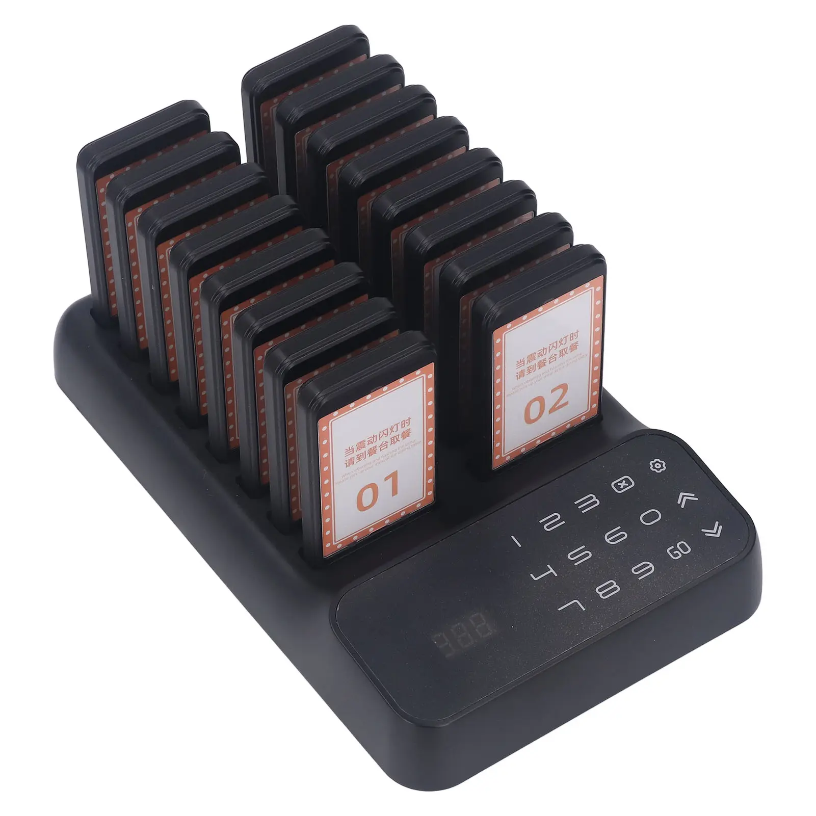 Restaurant Pager ABS 16 Buzzers Wireless Calling Queuing System Efficient Working Distance Up To 1000m for Food Truck