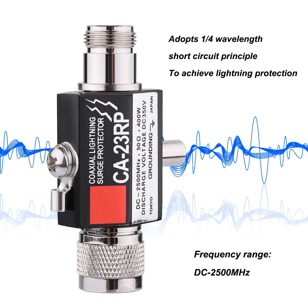 Lightning Surge Protection 50Ω DC-2500MHz N Connector 400W Coaxial Lightning Surge Protection Protector Arrester Arrestor