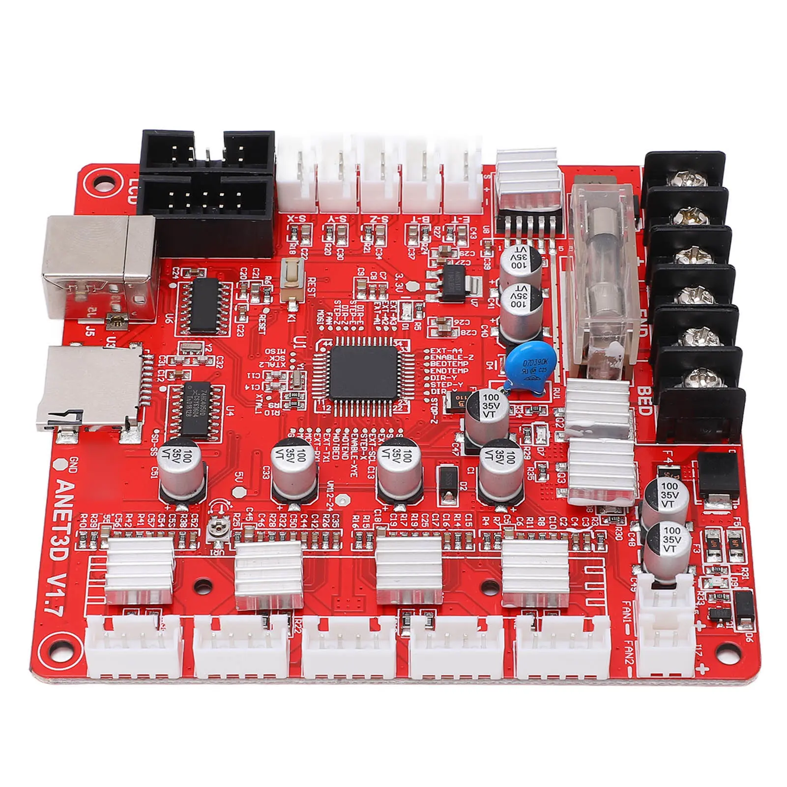 3D Printer Main Board 3D Printer Motherboard Main Board Module A4988 Motor USB Interface 12V‑24V for Anet