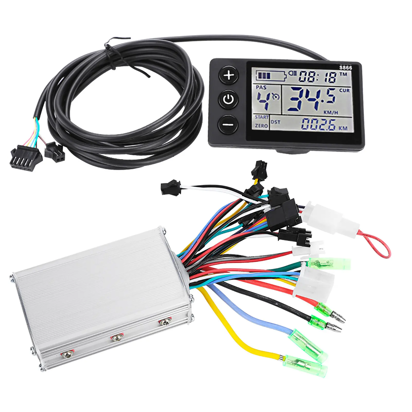Scooter Motor Controller 24V‑48V Waterproof LCD Display Panel Electric Bicycle Scooter Brushless Controller Kit