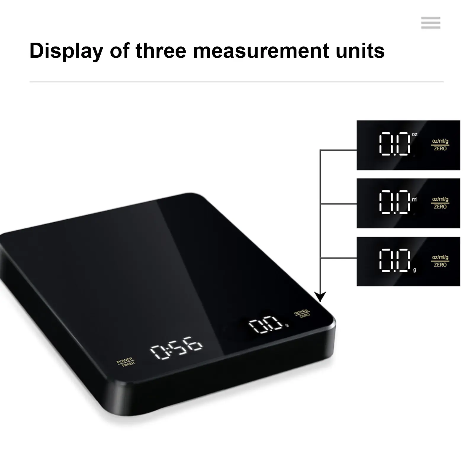 Electronic Coffee Scale Rechargeable High Temperature Resistance 3KG Kitchen Scale for Home