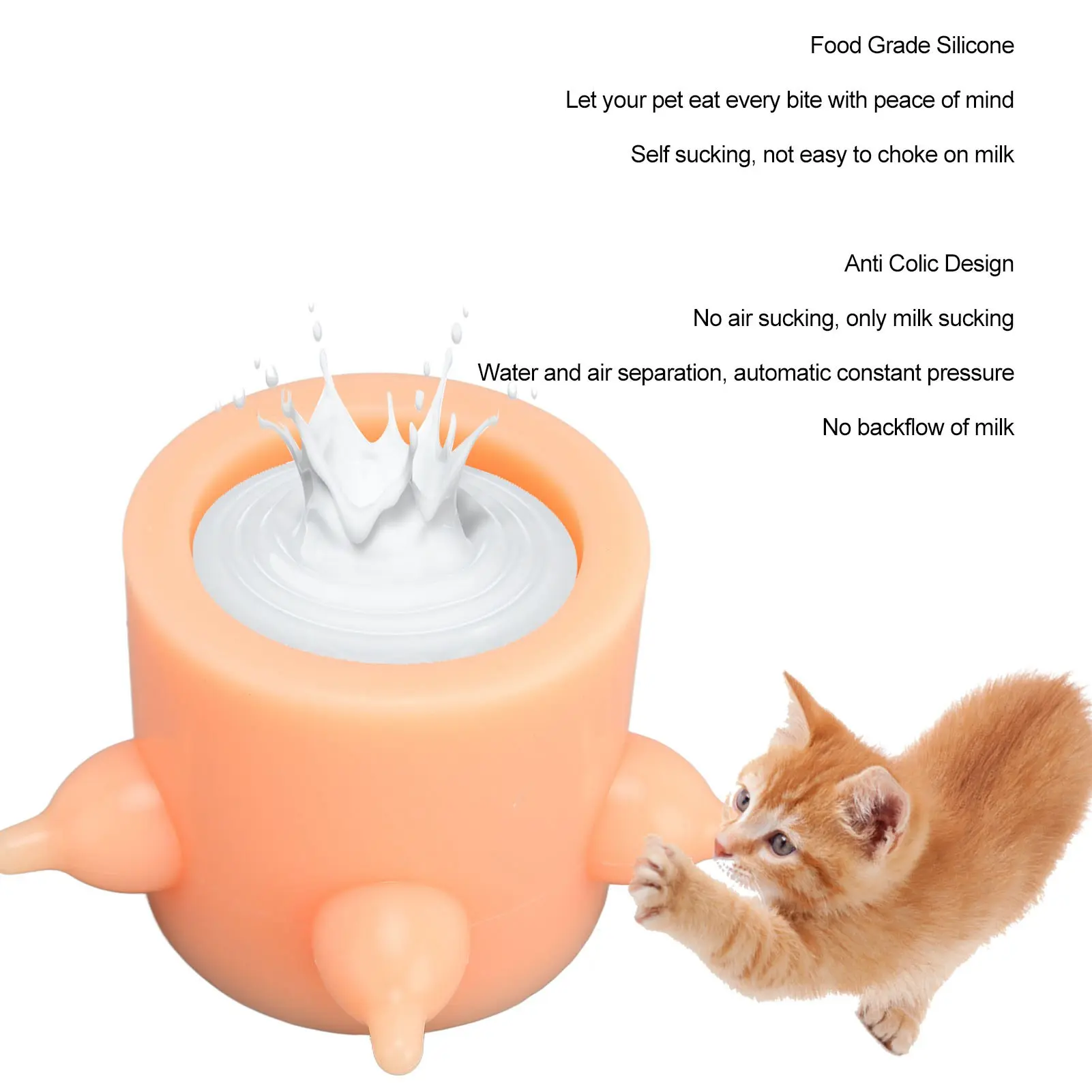 Pet Milk Feeder Food Grade Silicone Simulation Multi Nipple Small Pet Nursing Bowl for Kitten Puppy