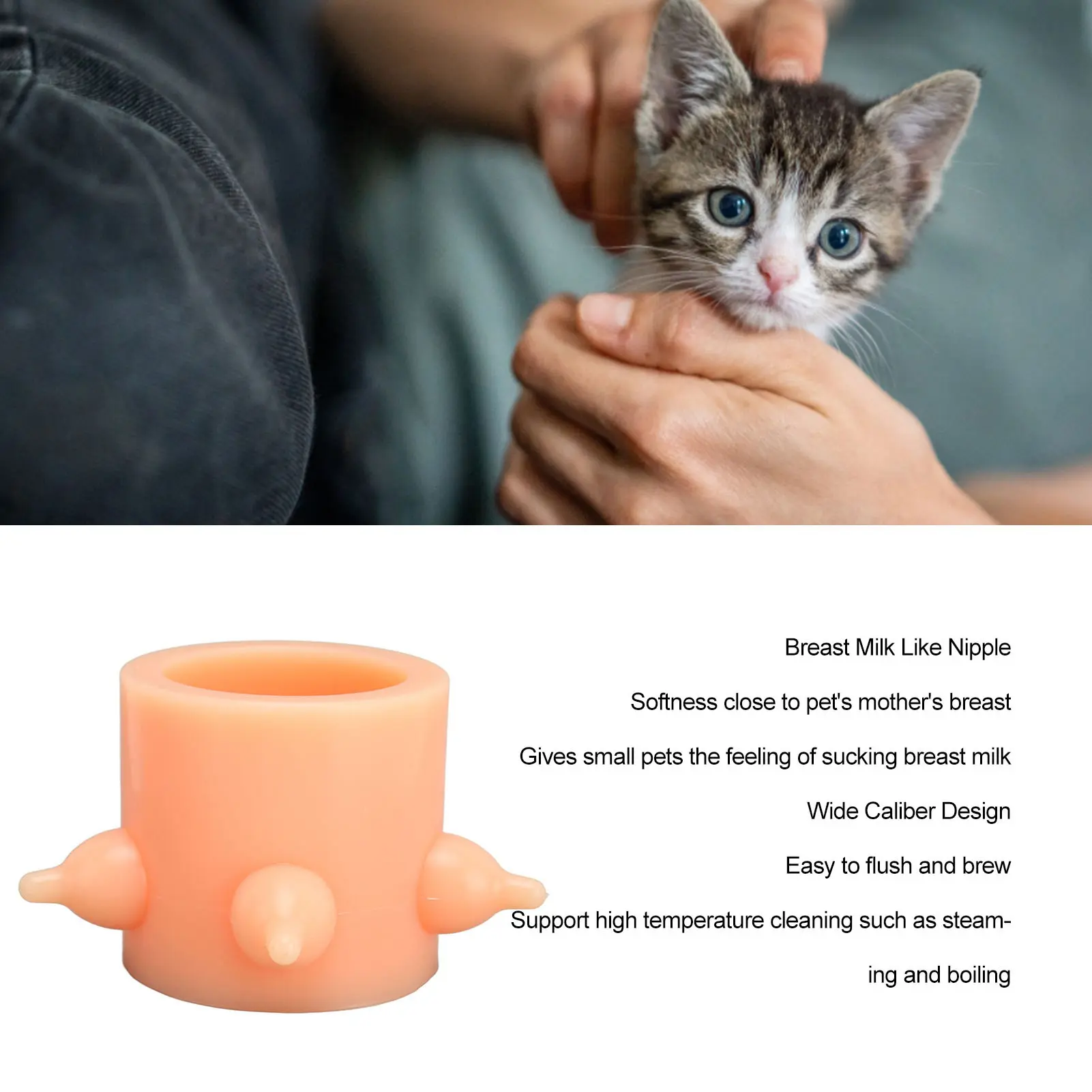Pet Milk Feeder Food Grade Silicone Simulation Multi Nipple Small Pet Nursing Bowl for Kitten Puppy