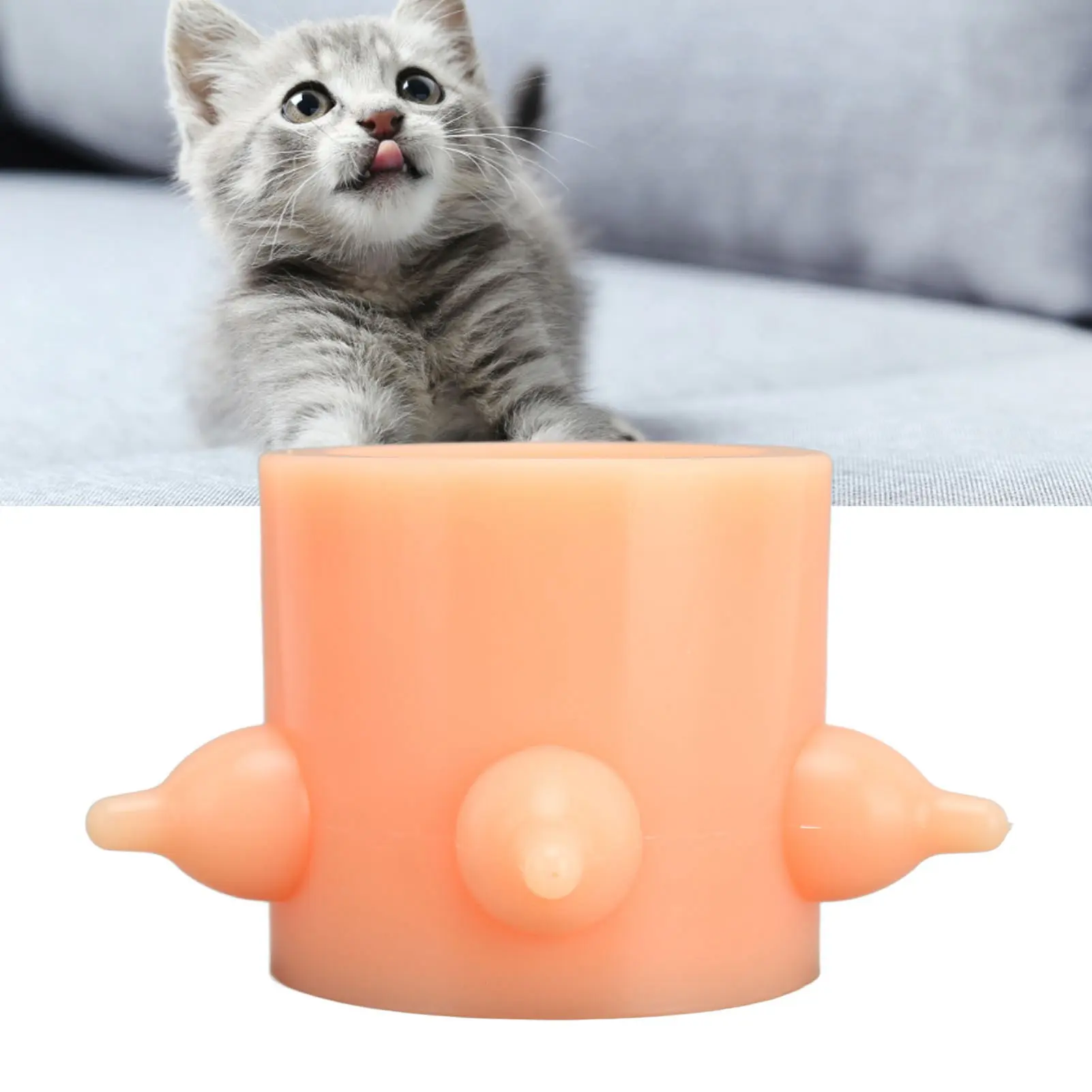 Pet Milk Feeder Food Grade Silicone Simulation Multi Nipple Small Pet Nursing Bowl for Kitten Puppy