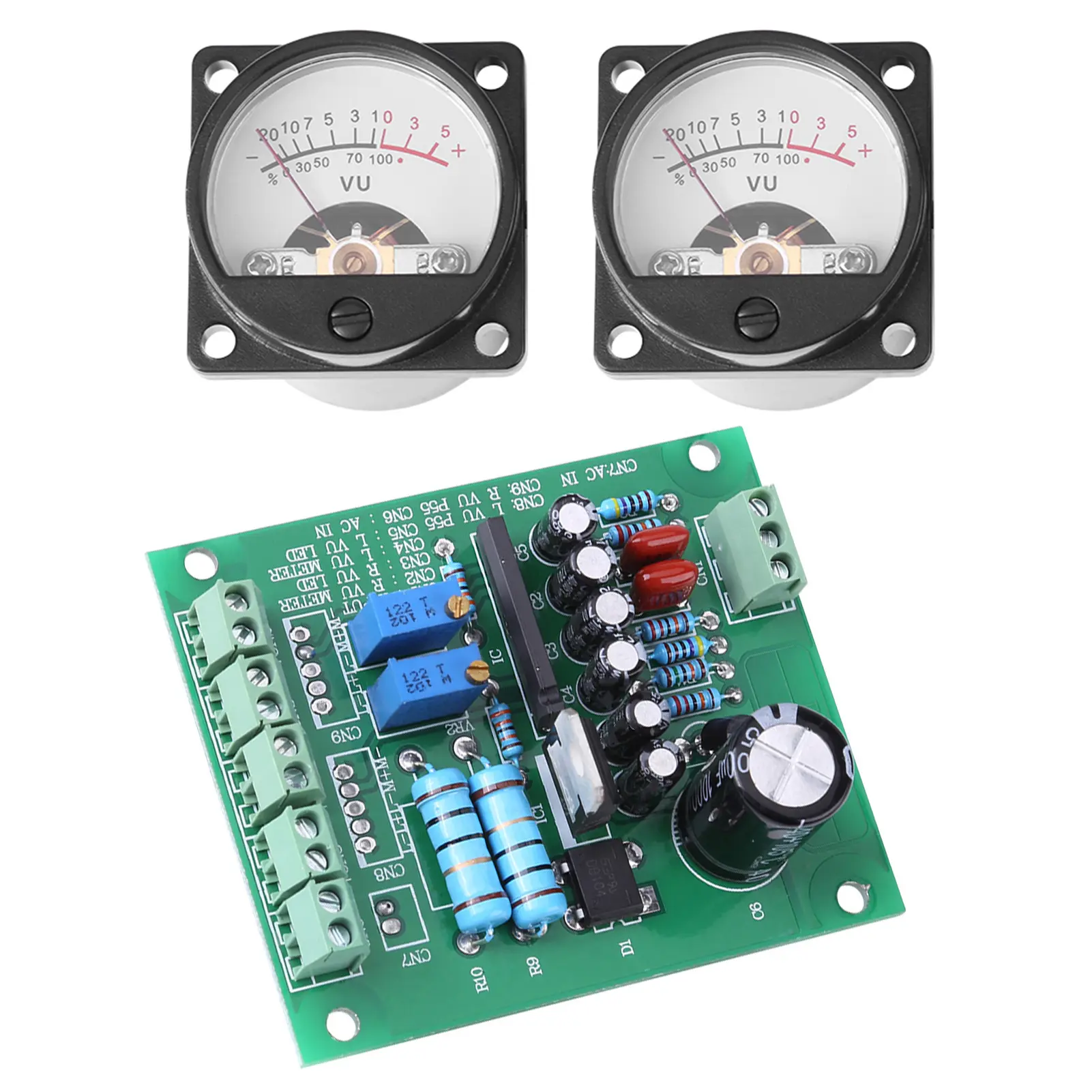 Test Meters Warm Back Light Recording 2x pcs VU Meter Warm Back Light Recording + Audio Level Amp with Driver Board VU Meter