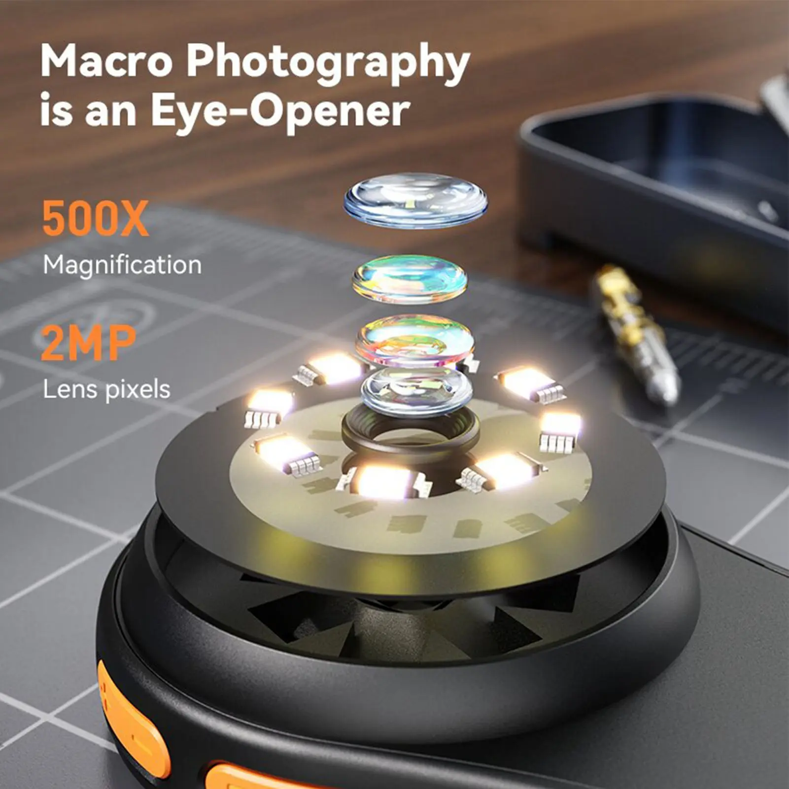 Handheld Digital Microscope 500X Magnification 2MP 1920x1080P HD Photo and Video Microscope for Kids and Adults