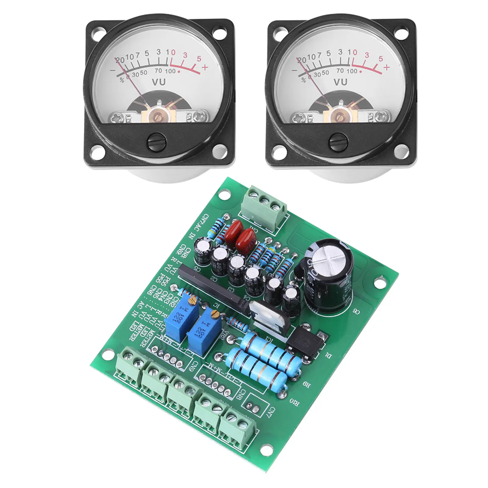 Test Meters Warm Back Light Recording 2x pcs VU Meter Warm Back Light Recording + Audio Level Amp with Driver Board VU Meter