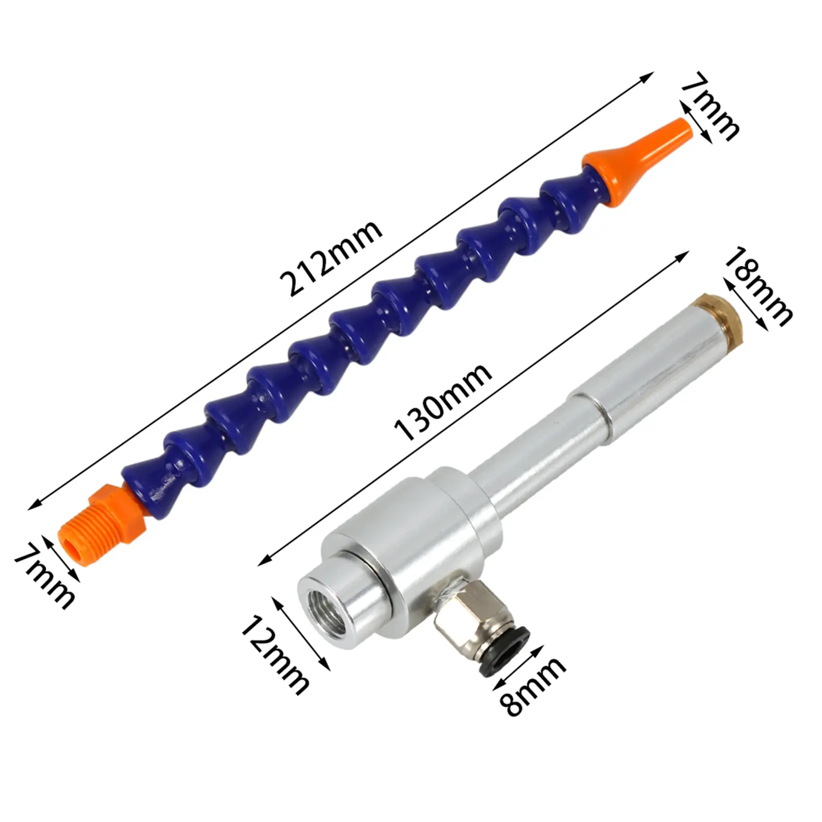 130mm Aluminum Alloy Mechanical Process Mini Vortex Cold Air Dry Cooling Gun   Flexible Tube