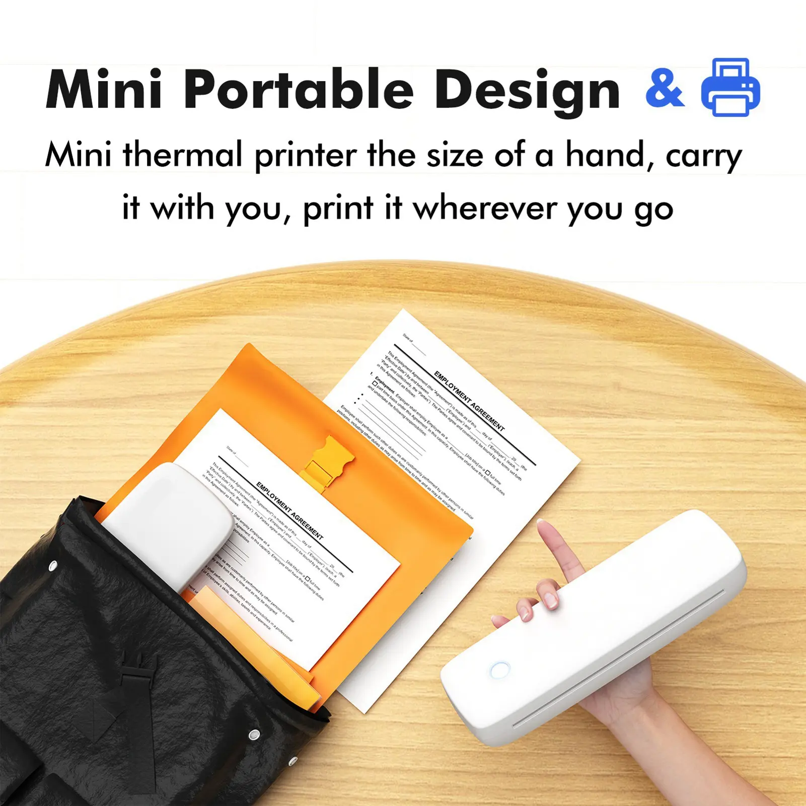 Thermal Printer BT USB Connection 203dpi Multifunction A4 Photo Printer for Files Pictures Posters