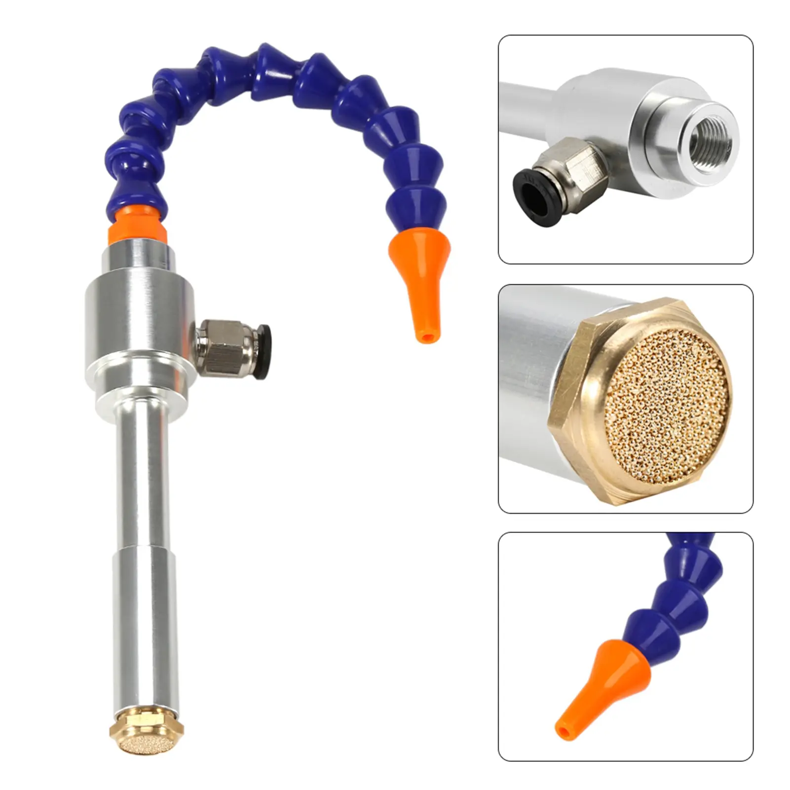 130mm Aluminum Alloy Mechanical Process Mini Vortex Cold Air Dry Cooling Gun   Flexible Tube