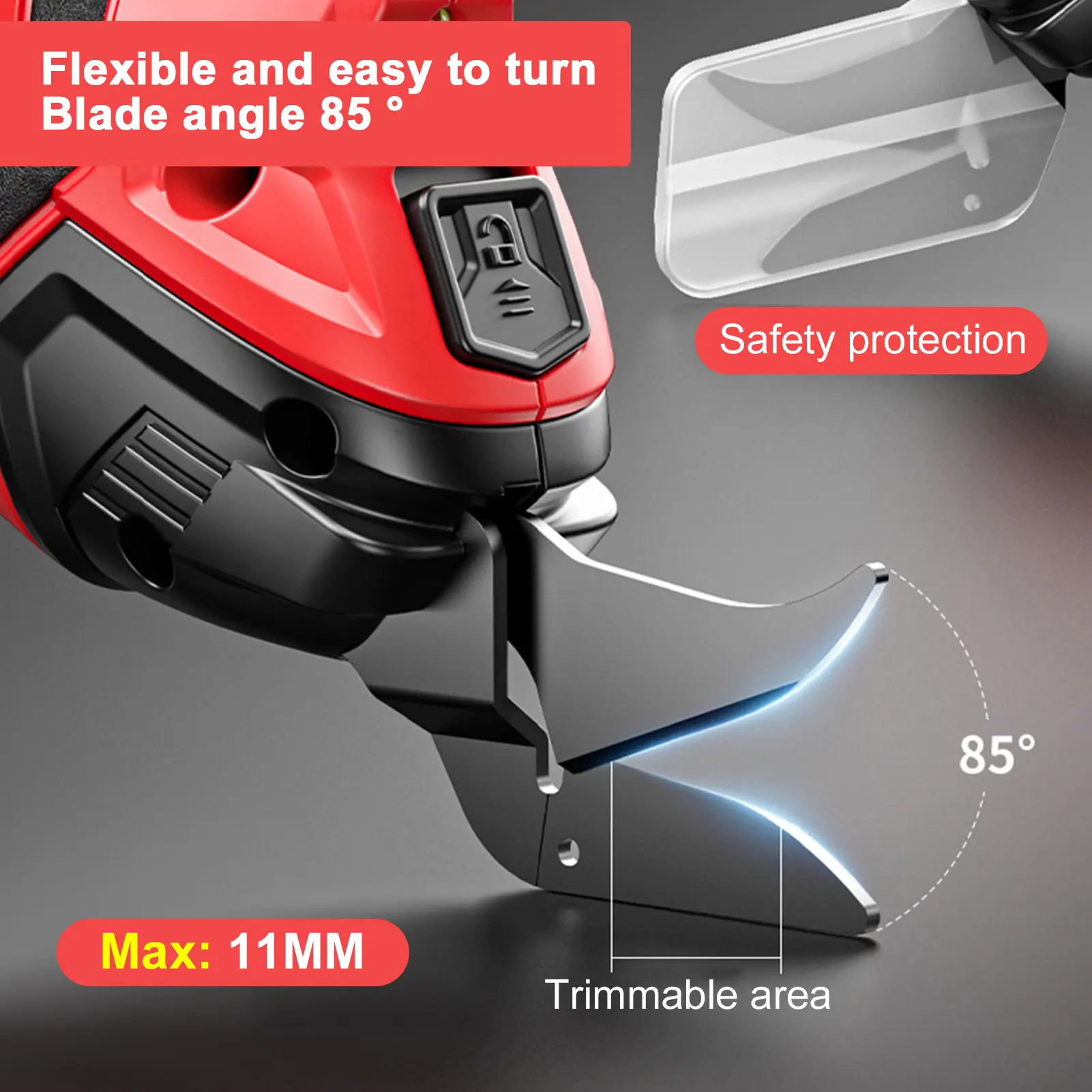 Electric Scissors for Fabric, Leather, Carpet, PVC and Cardboard Cordless Cutter 4.2V 2000mAh Battery with LED Light