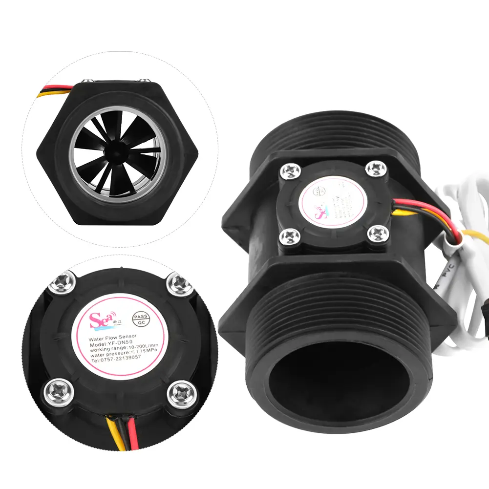 DN50 Turbine Flowmeter DN50 G2" Turbine Flowmeter Water  Hall Sensor  Meter for Water Heater Water  Sensor