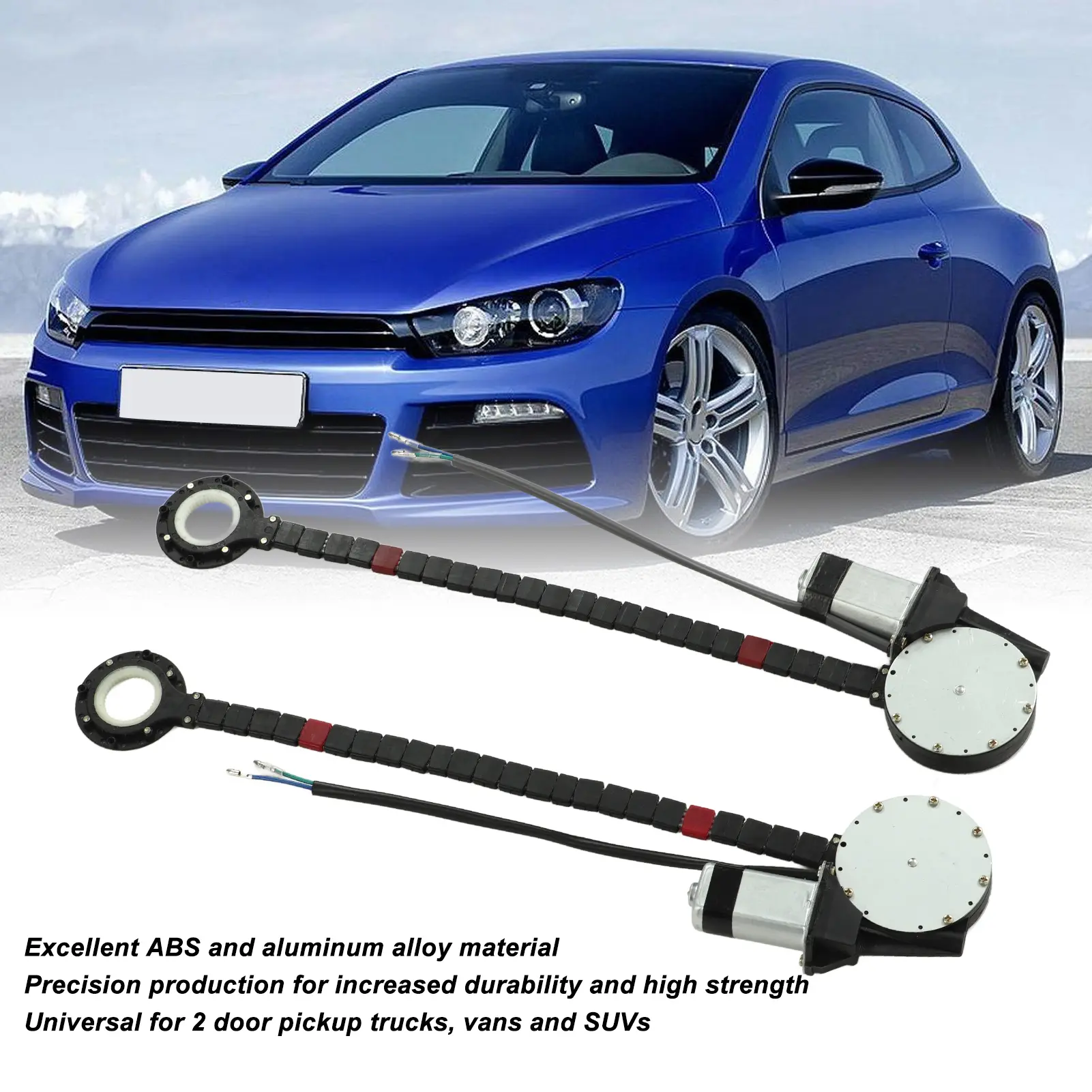 12V Power Window Lift Regulator Conversion Kit with Power Harness Universal for 2 Door Pickup Trucks Vans SUVs