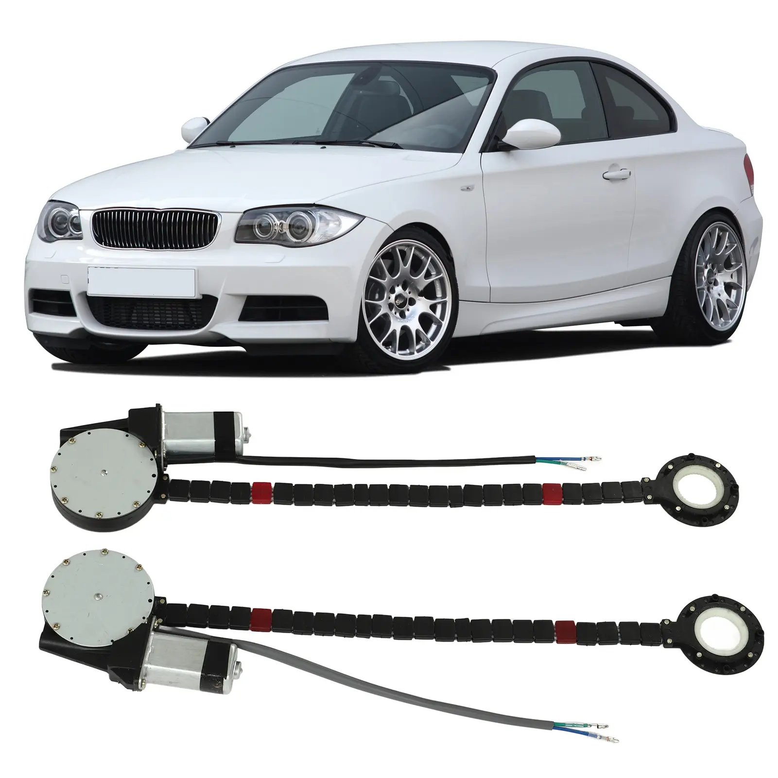 12V Power Window Lift Regulator Conversion Kit with Power Harness Universal for 2 Door Pickup Trucks Vans SUVs