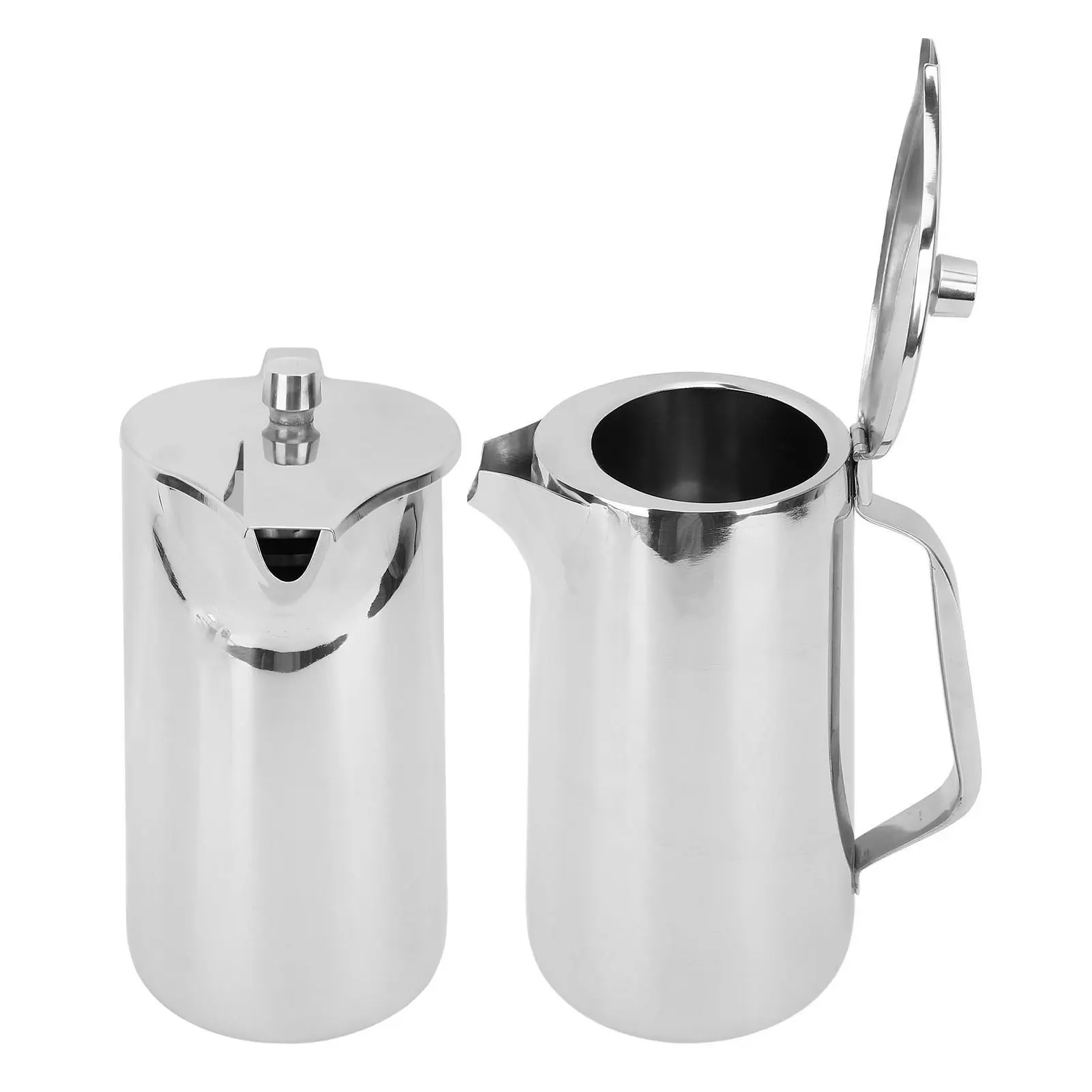 Stainless Steel Teapot 2L Water Pitcher with Ergonomic Handle Juice Cold Beverage Jug