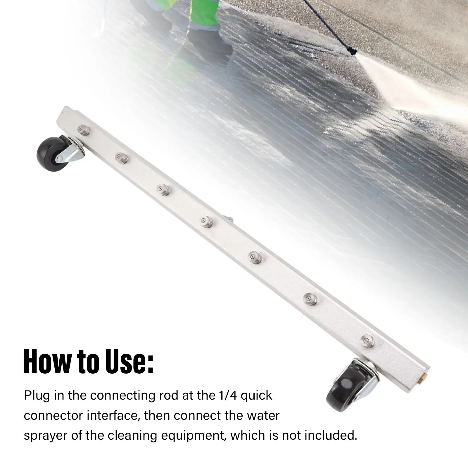 Pressure Washer Water Broom 7 Holes 4000psi 65cm 1/4 Quick Connector Undercarriage Cleaner