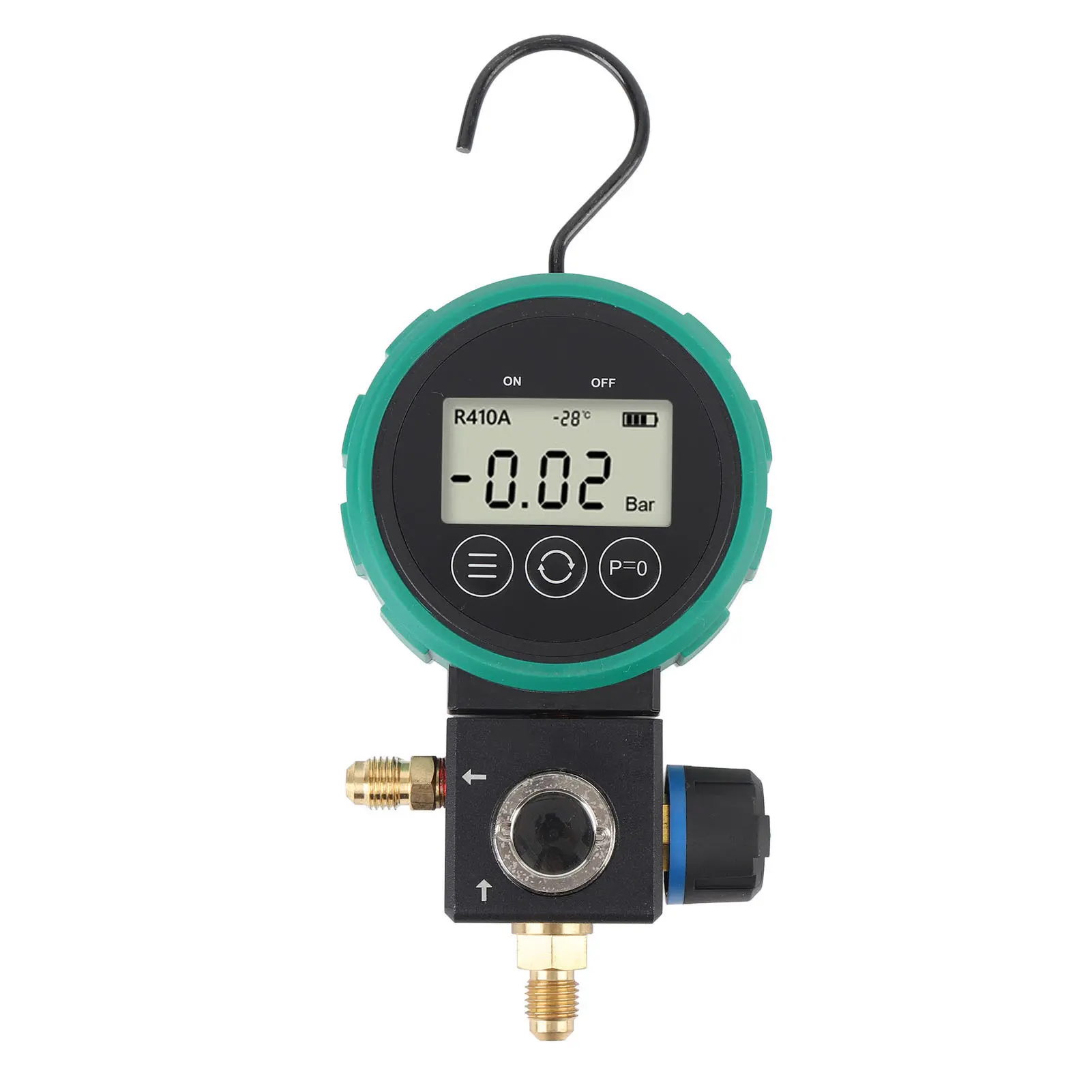 Digital HVAC Gauge Automatic Shutdown Ball Valve Design High Accuracy Air Conditioning Low Pressure Gauge