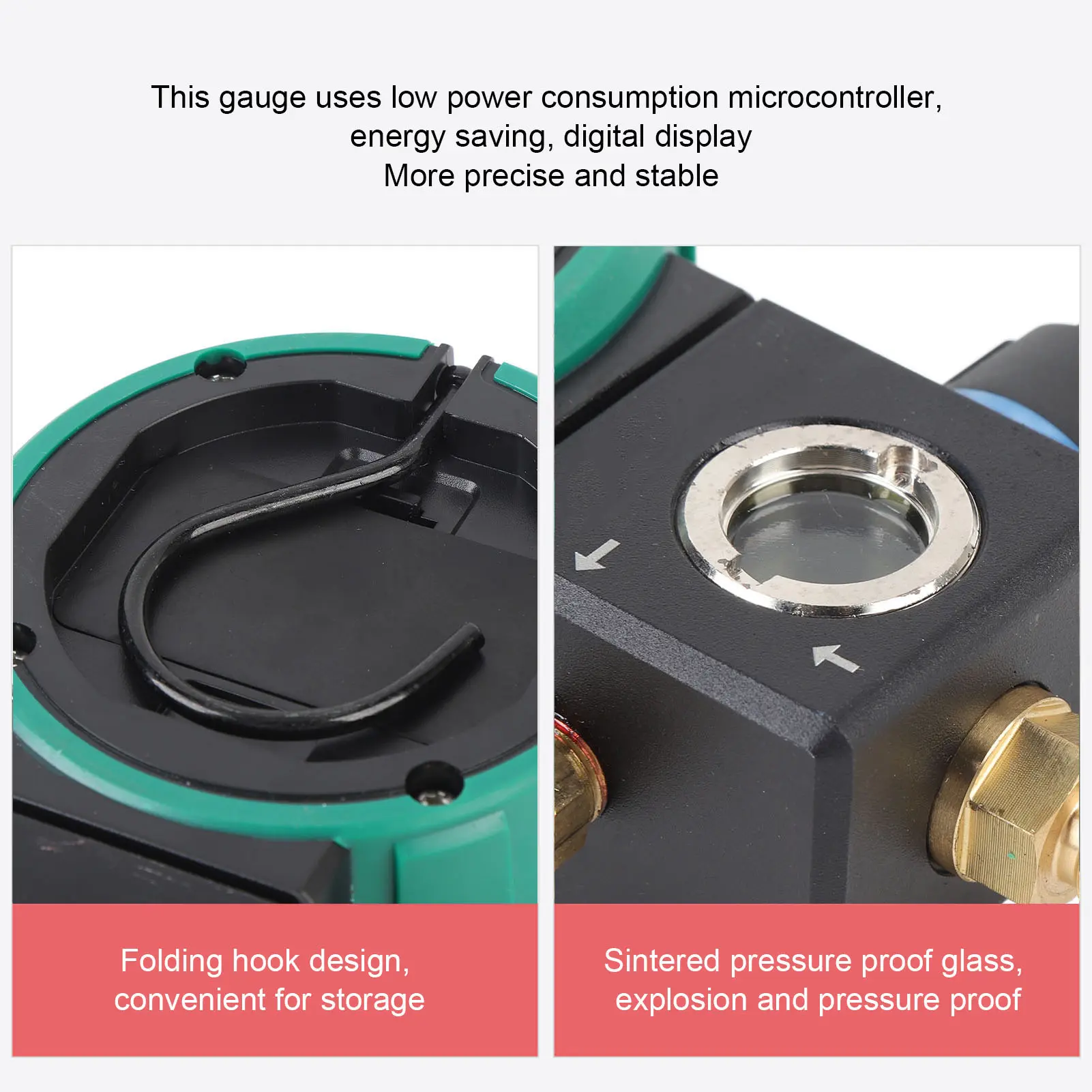 Digital HVAC Gauge Automatic Shutdown Ball Valve Design High Accuracy Air Conditioning Low Pressure Gauge