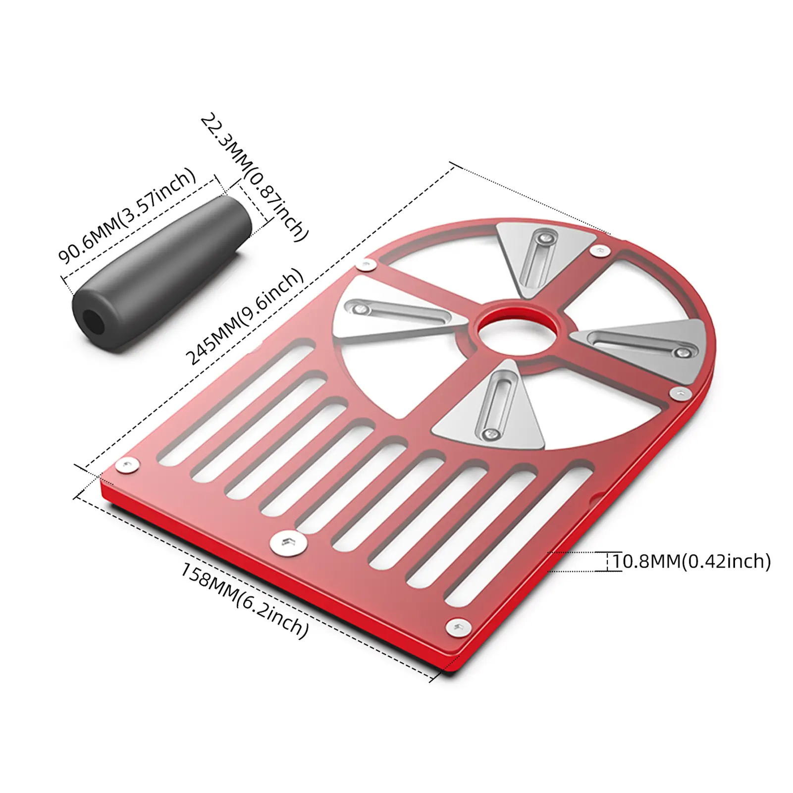 Trimming Machine Base Plate Aluminum Alloy Adjustable Workbench Base for 65 to 132mm Diameter Trimmer