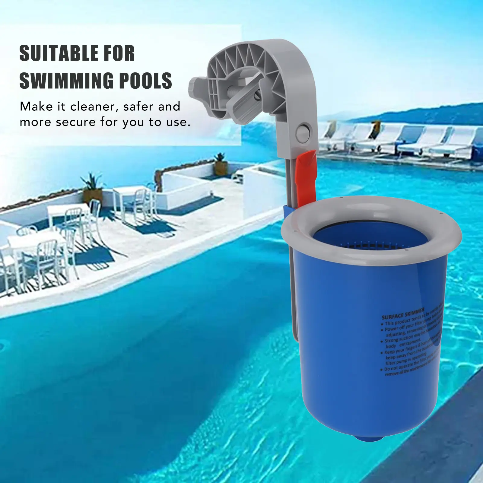 Pool Surface Automatic Skimmer Blue Wall Mount Pool Surface Automatic Skimmer for Pool Cleaning