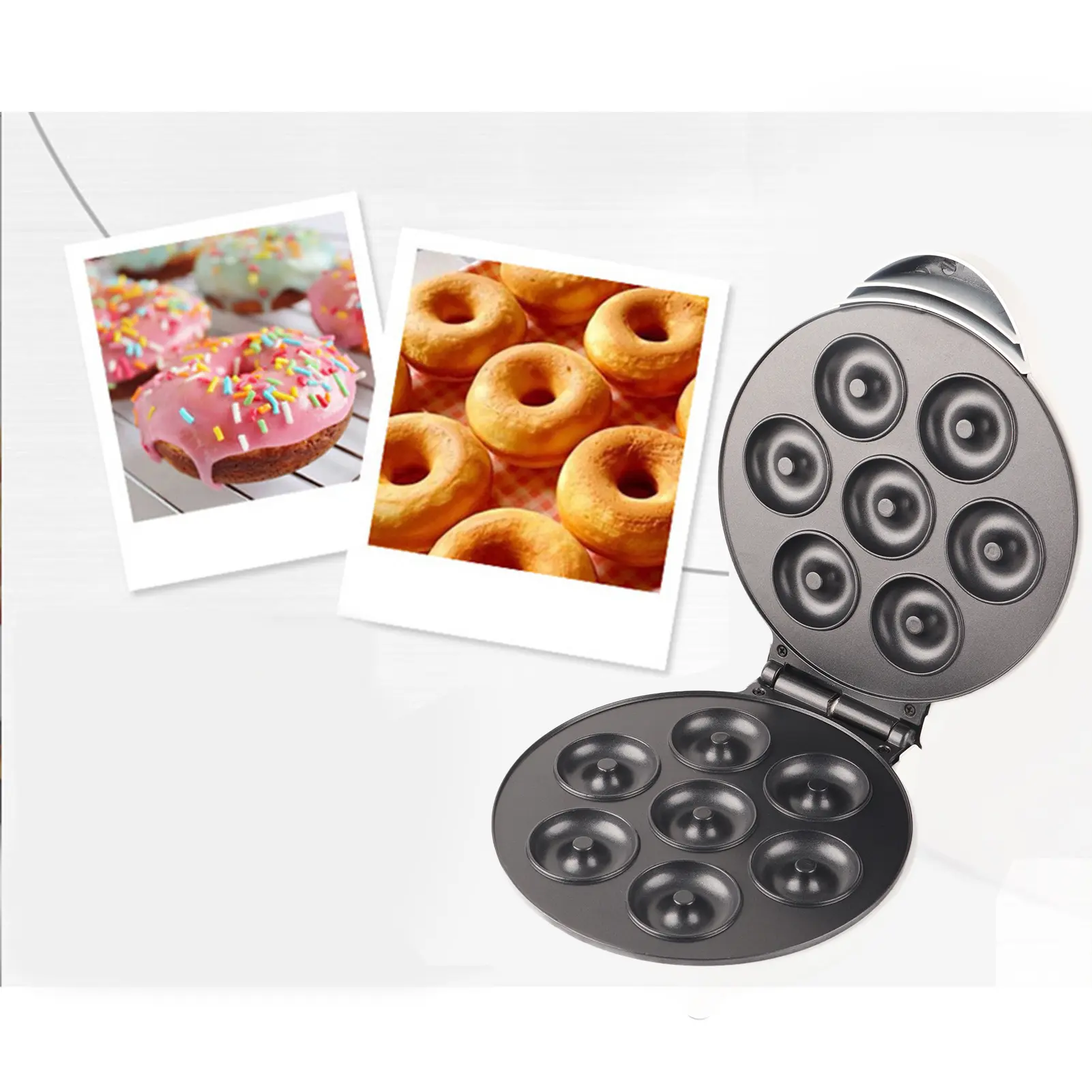 Donut Maker Machine Easy Release Heat Dissipation Prevent Slip Portable Electric Doughnut Maker