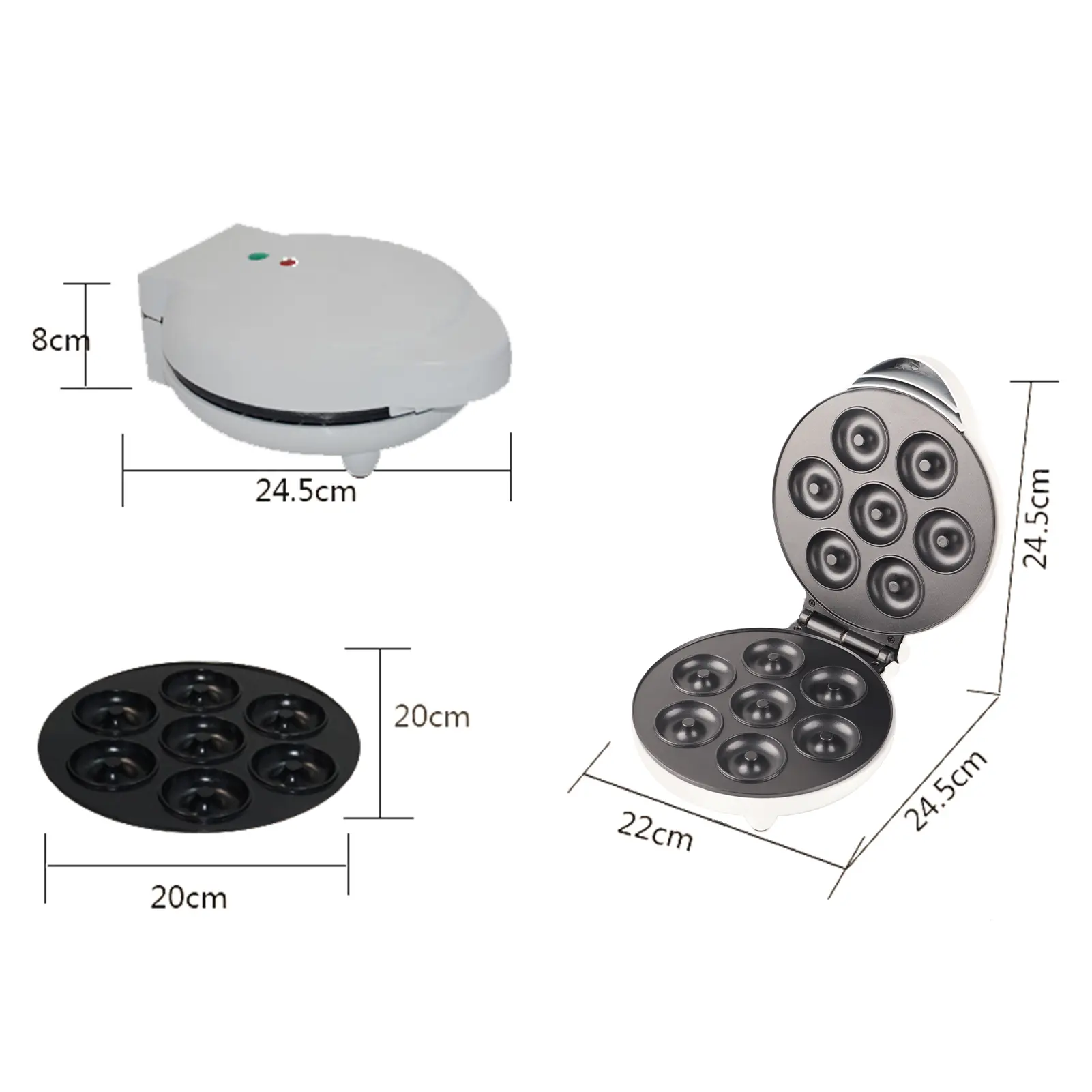 Donut Maker Machine Easy Release Heat Dissipation Prevent Slip Portable Electric Doughnut Maker
