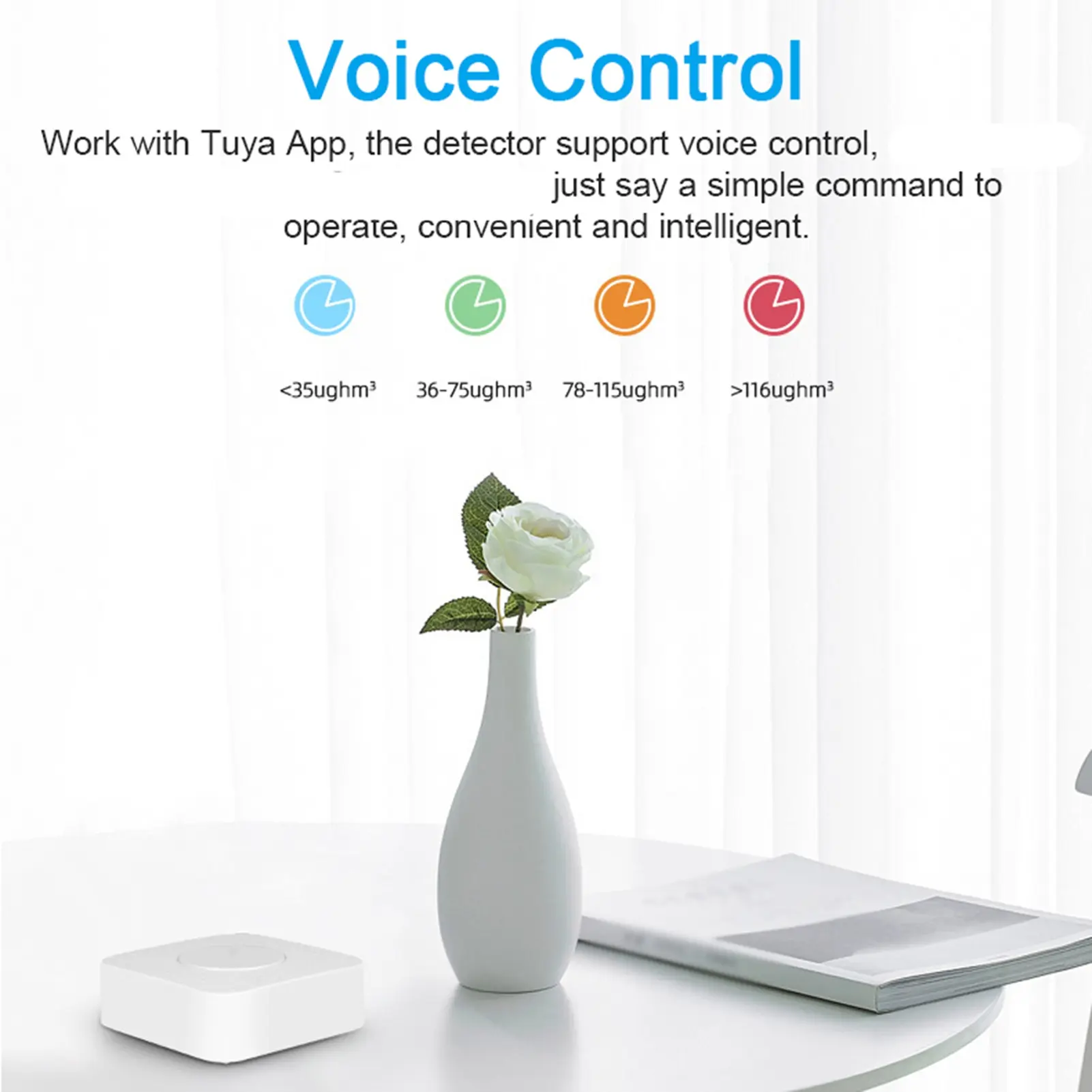 Tuya WiFi Intelligent Air Quality Monitor 6-in-1 Air Housekeeper PM2.5/Formaldehyde/VOC/CO2/Temperature/Humidity Detector Compat