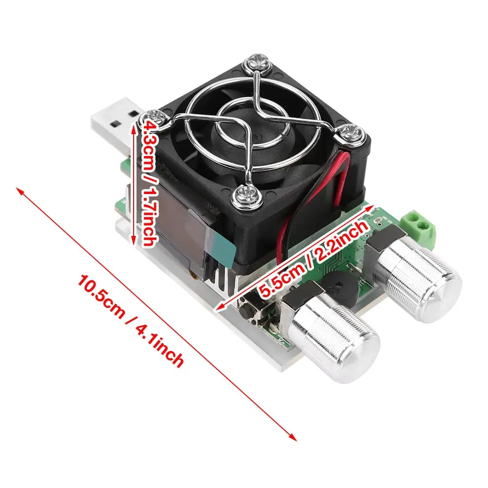 35W Electronic Test Load Adjustable USB Constant Current Electronic Load Battery Voltage Capacity Tester With LCD