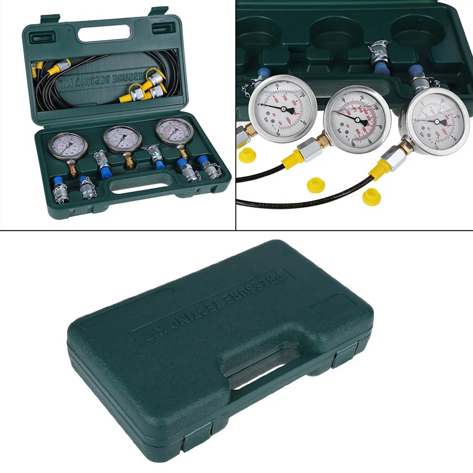 Excavator Hydraulic Pressure Test Kit with Testing Hose Coupling and Gauge