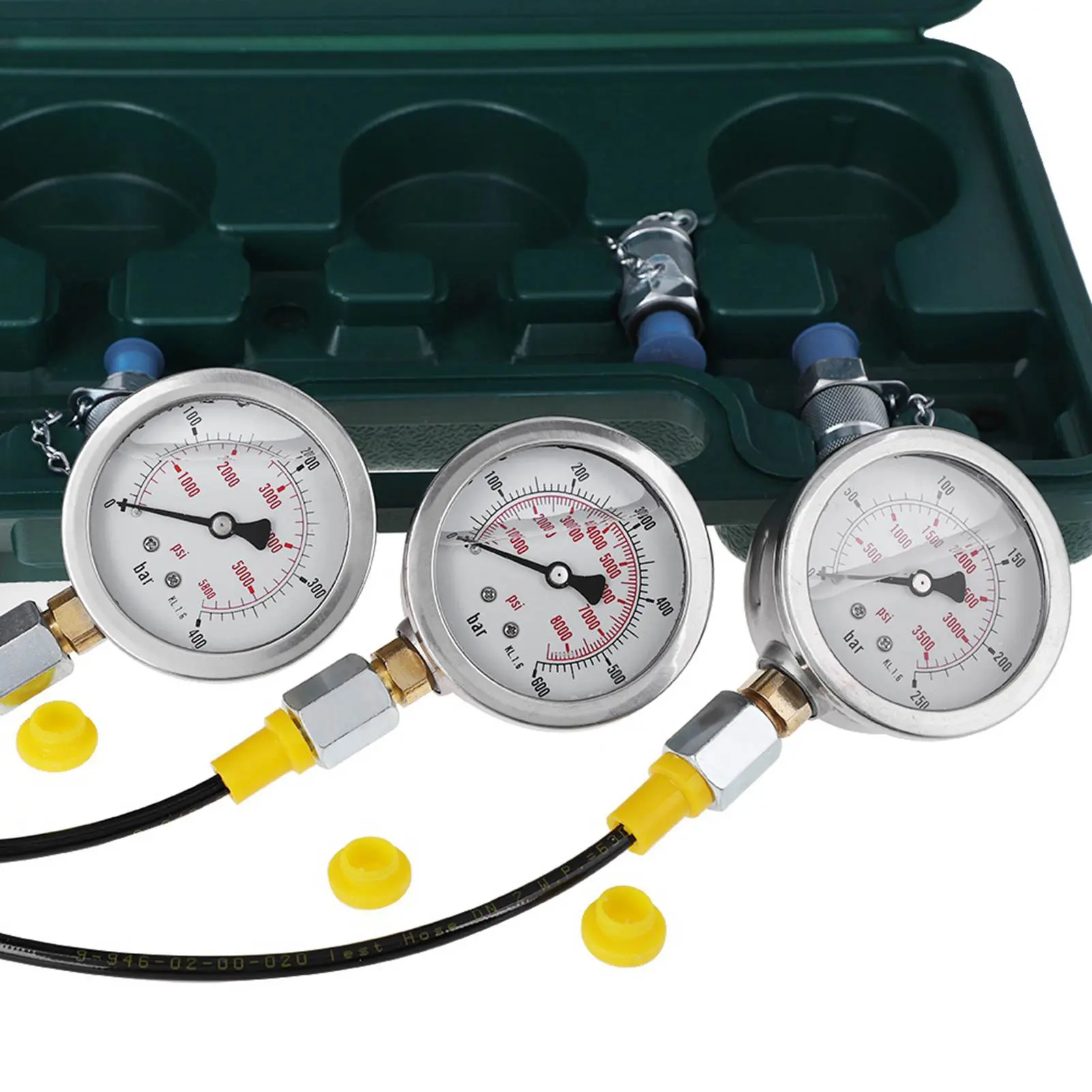 Excavator Hydraulic Pressure Test Kit with Testing Hose Coupling and Gauge