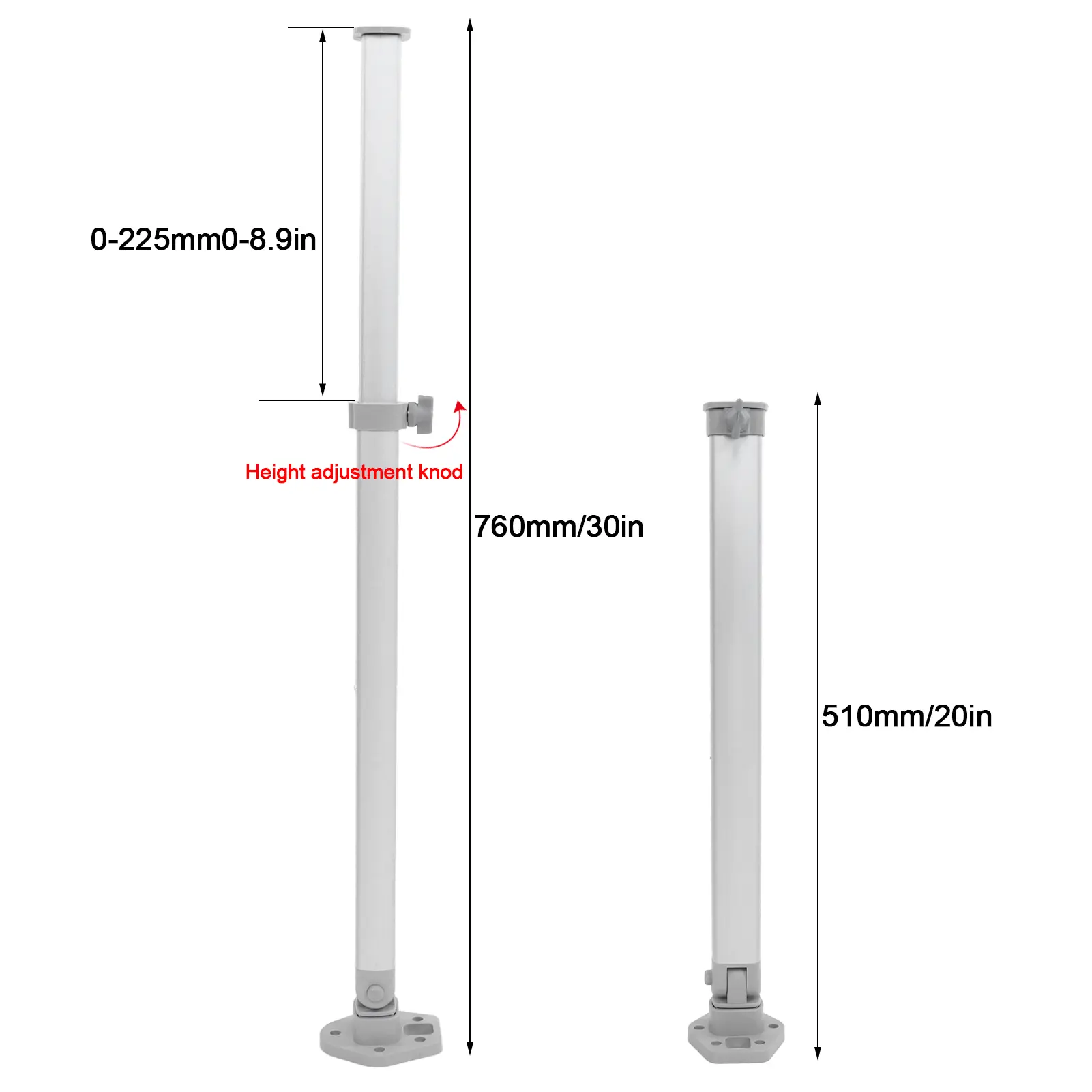 510‑760mm Height Adjustable Table Leg Lifting Telescopic Folding Support for RV Caravan Boat Yacht