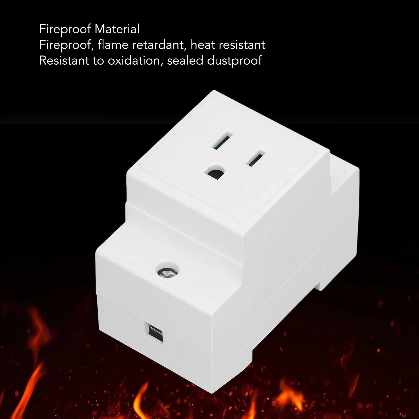 AC Power Socket DIN Rail Socket Built in Protective Contact  Contact Outlet for Distribution Panel