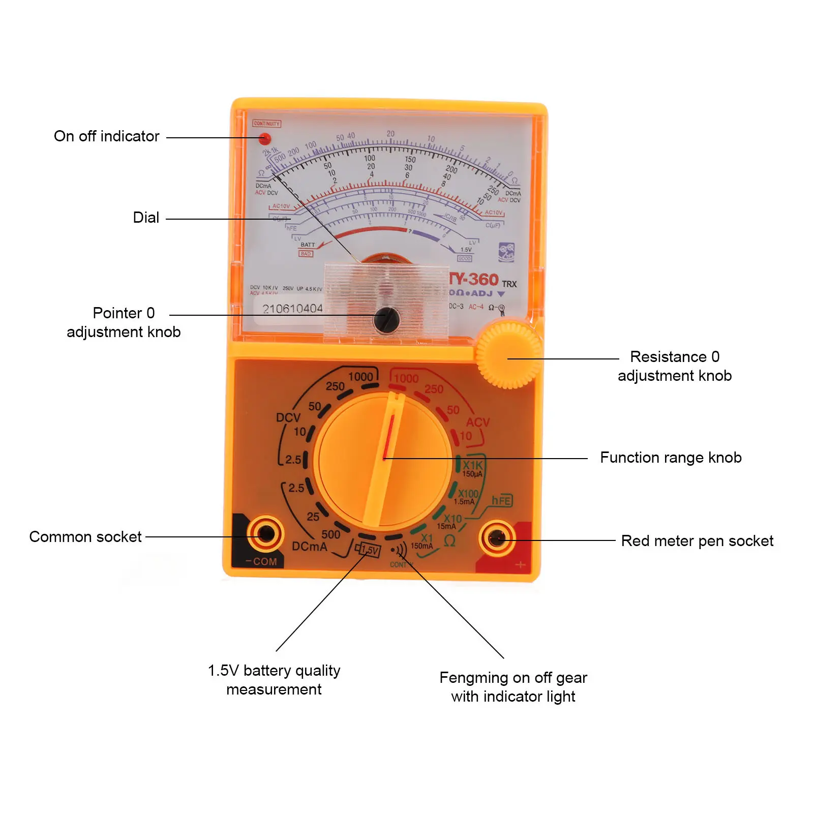 Multimeter High Definition Scale Multiple Measuring Ranges Humanized Design Small Safe Pointer Multimeter