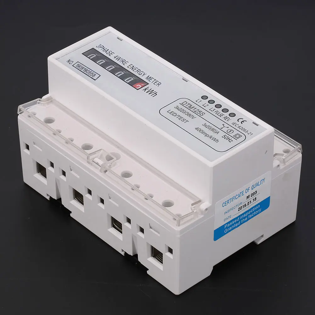 Electric Power Meter 220/380V 20‑80A Energy Consumption Digital Electric Power Meter 3 Phase KWh Meter