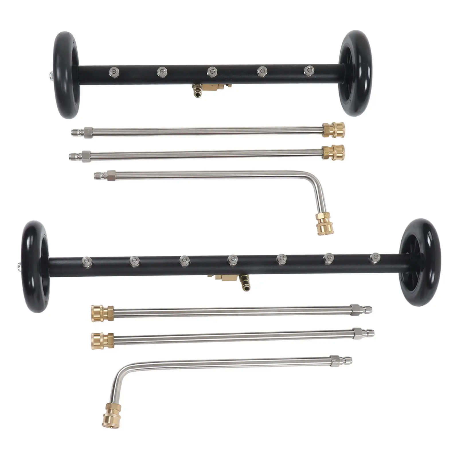Pressure Washer Undercarriage Cleaner 4000psi 2 in 1 Under Car Water Broom Surface Cleaner with 3 Extension Wands for Balcony Co