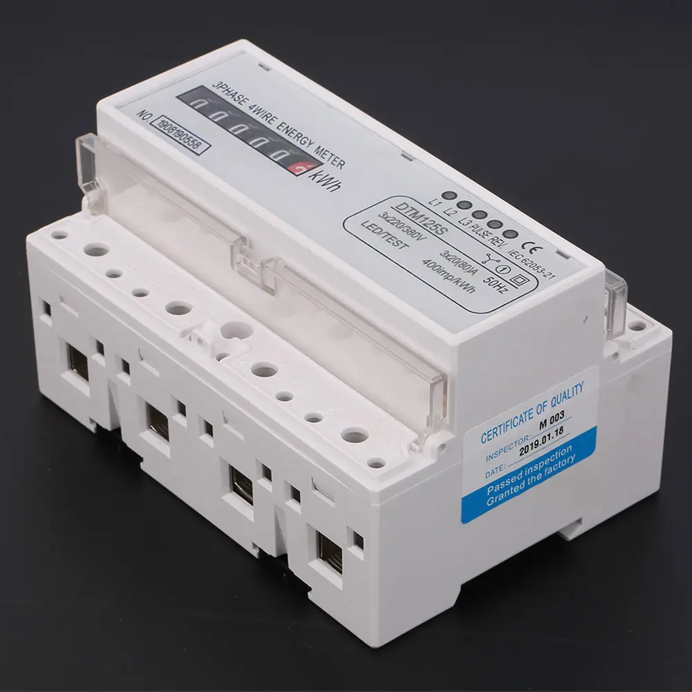 Electric Power Meter 220/380V 20‑80A Energy Consumption Digital Electric Power Meter 3 Phase KWh Meter