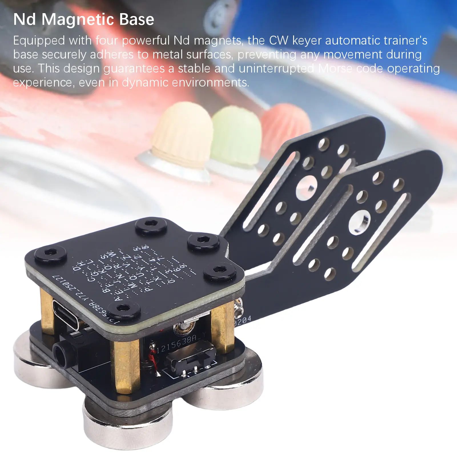 CW Keyer Automatic Trainer PCB 4 Nd Magnet Bases Double Paddle Automatic Morse Code Key