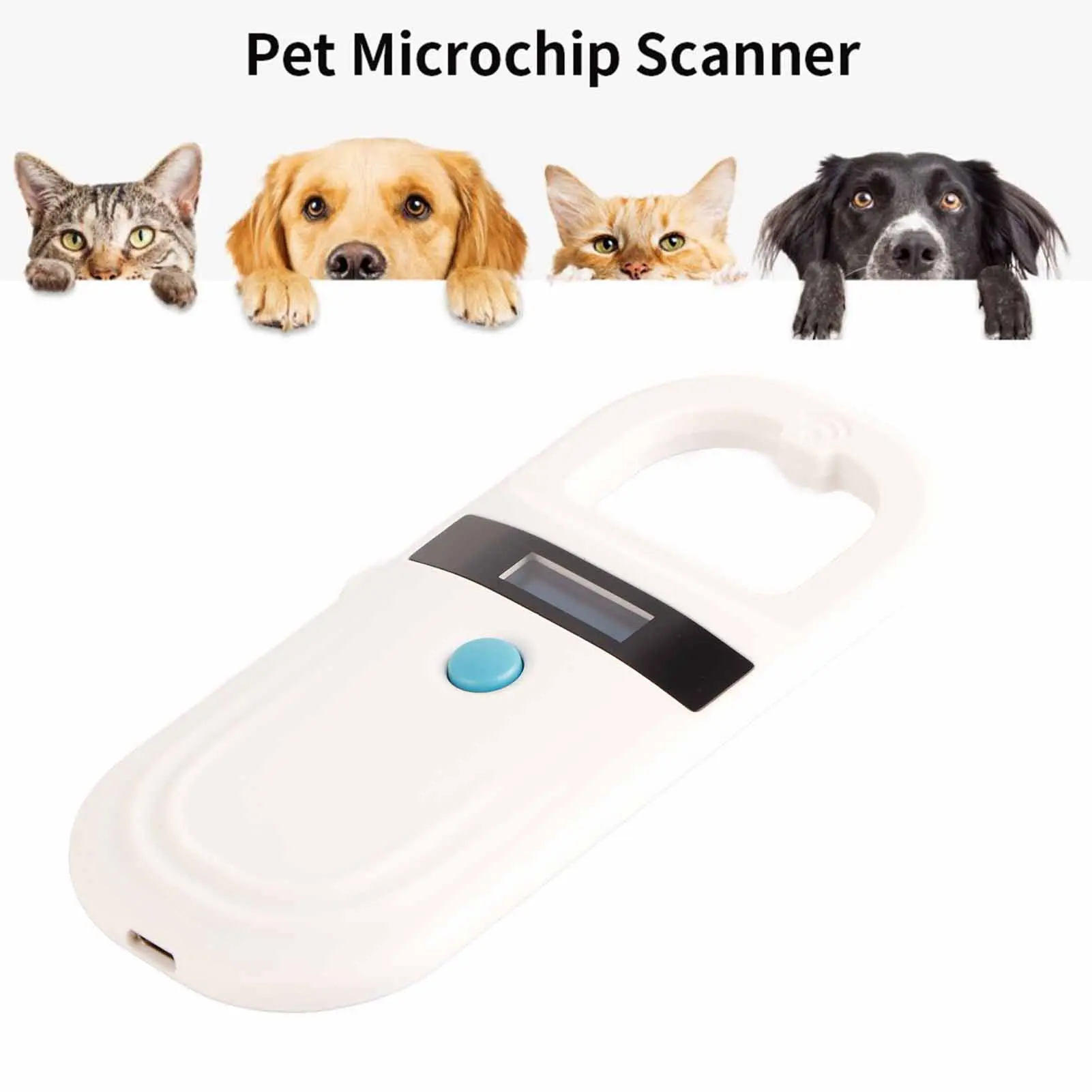 RFID Reader Animal Reader 134.2kHz 125kHz Pet ID Reader Rechargeable Animal Microchip Scanner FDX-B Glass Chip Tag Reader