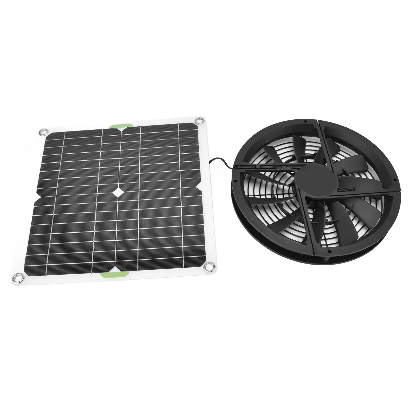 100W Solar Panel Fan Kit 10in Waterproof Solar Panel Round Ventilation Case Exhaust Fan for Chicken Coop Greenhouse Shed