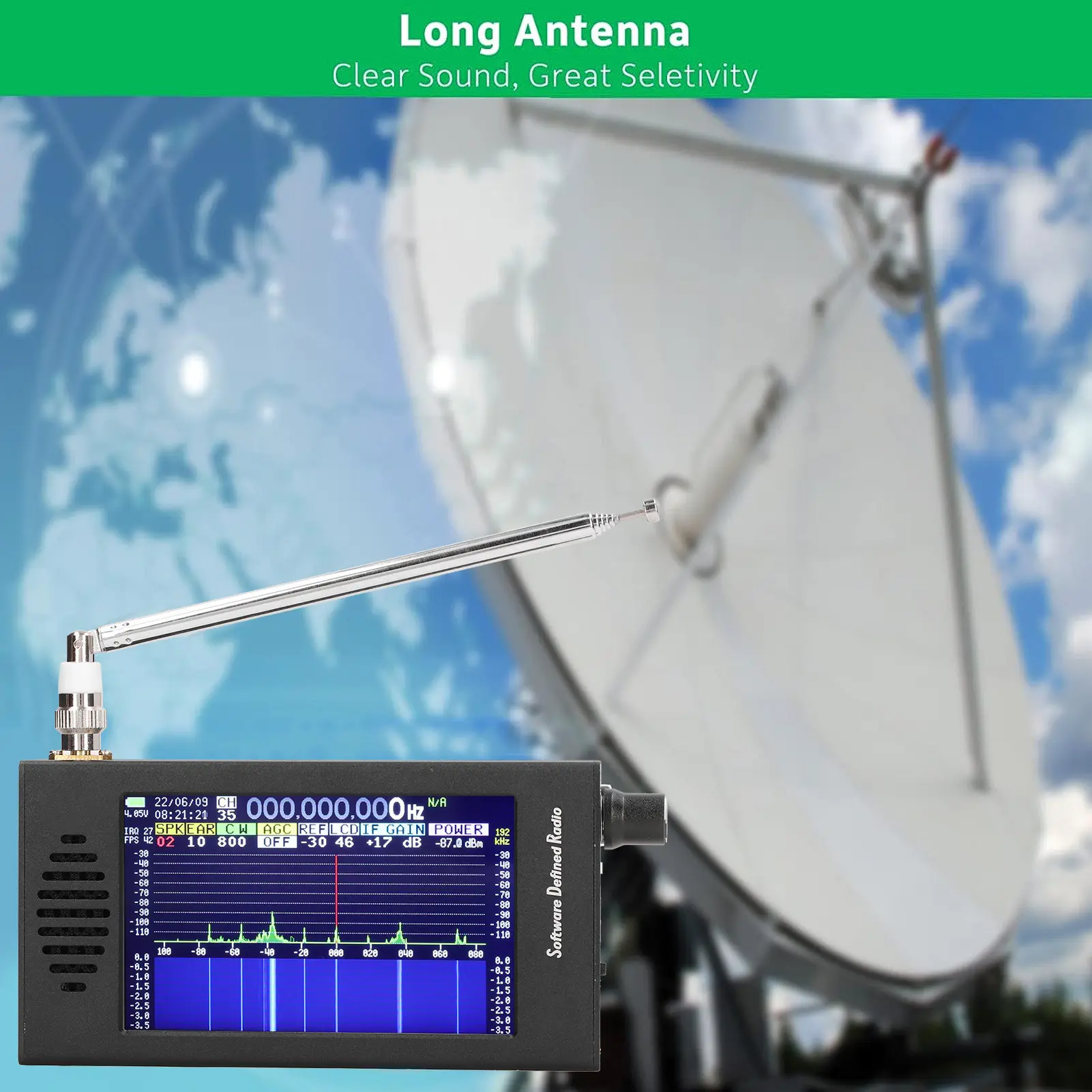 DSP SDR Radio Receiver 4.3 Inch Touch Screen 100KHz To 149MHz FM MW SSB CW HAM Shortwave Radio Receiver