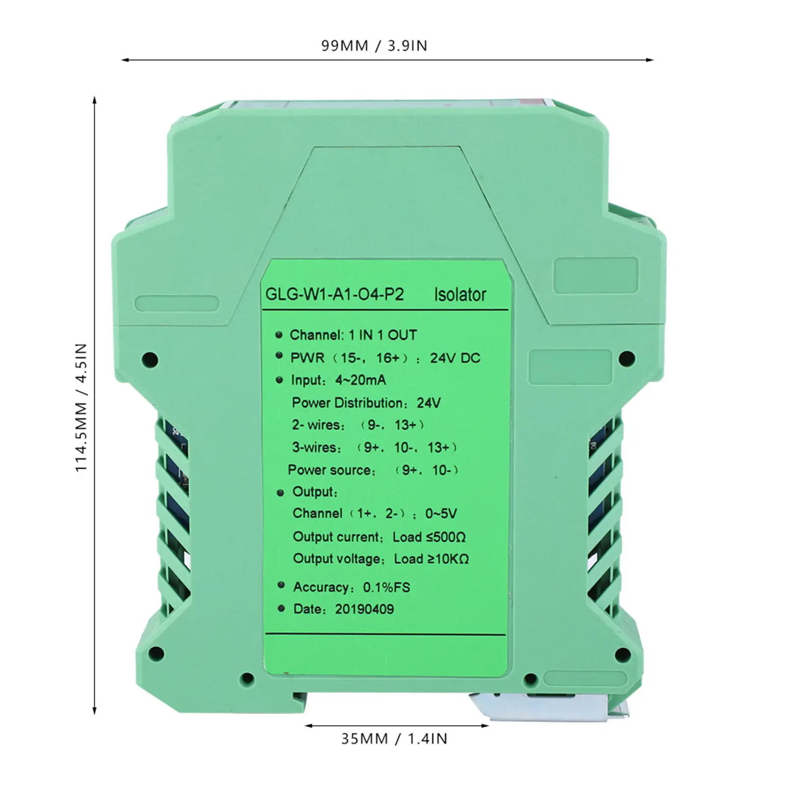 DC 24V DC Current Signal Isolator Transmitter 4-20mA PLC Detect Signal Conditioner