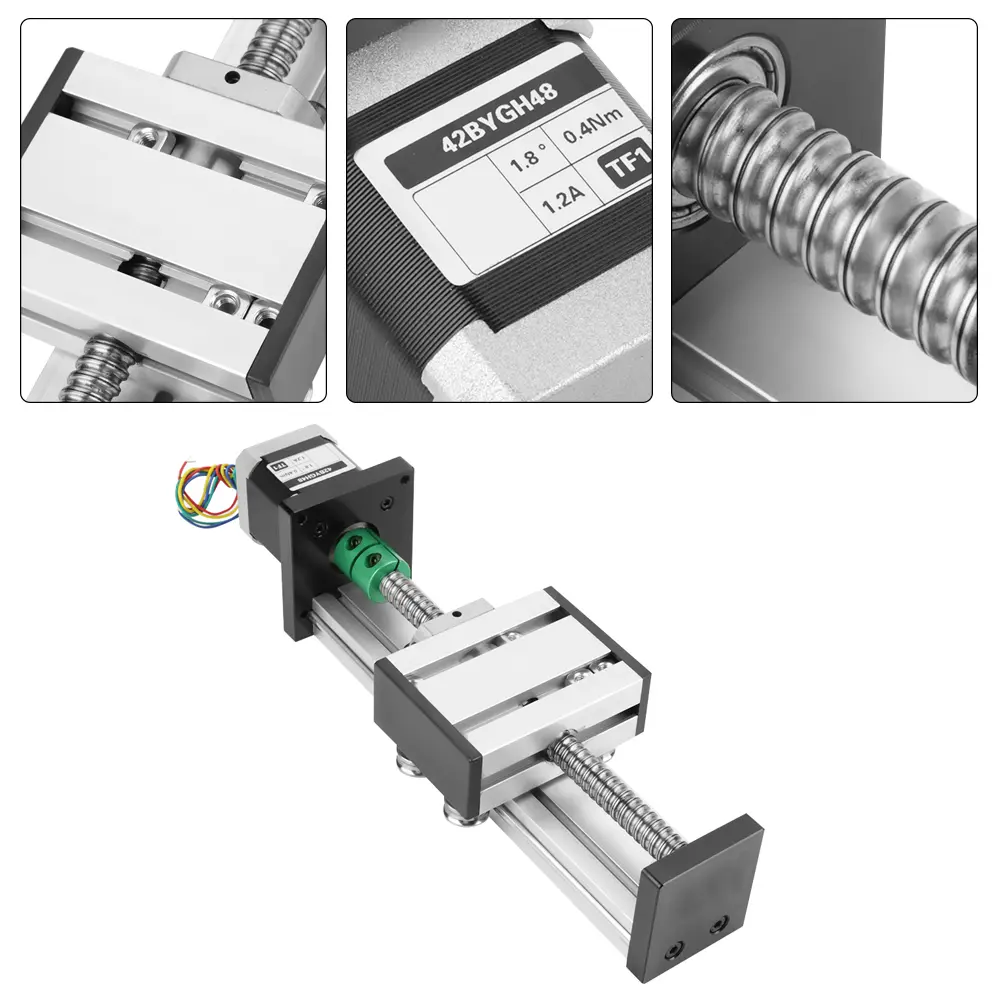 1204 Ball Screw Linear Slide Stroke Long Stage Actuator with Stepper Motor 100mm Stroke