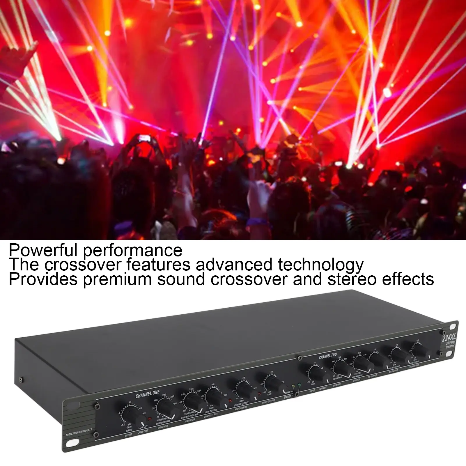234XL Crossover Professional Stereo 2/3 Way Mono 4 Way Crossover for Outdoor Stage Performance US Plug