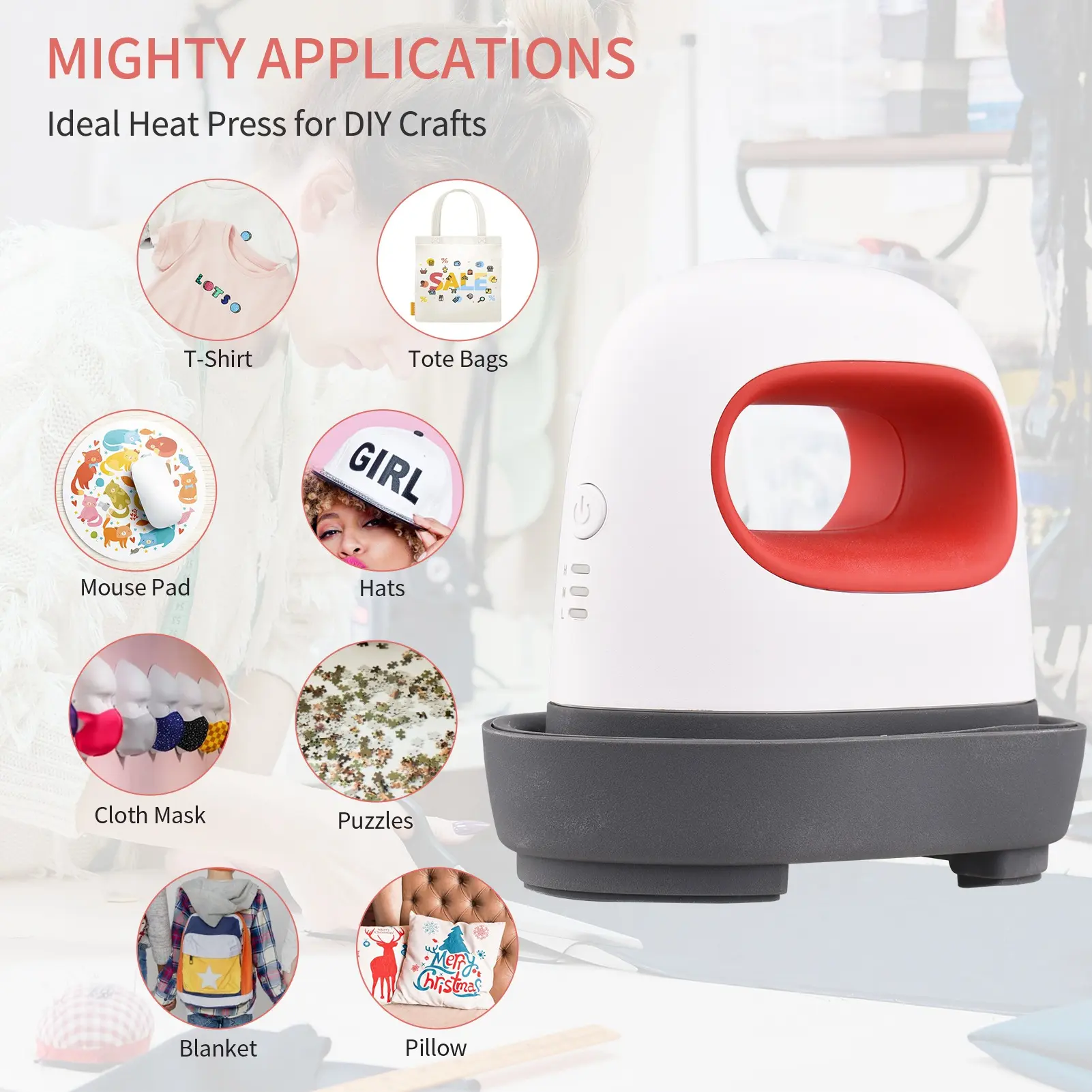 New Mini Heat Press Machine Small Portable 3 Gear Temperature Heat Transfer Machine for Clothing Hats Handbags