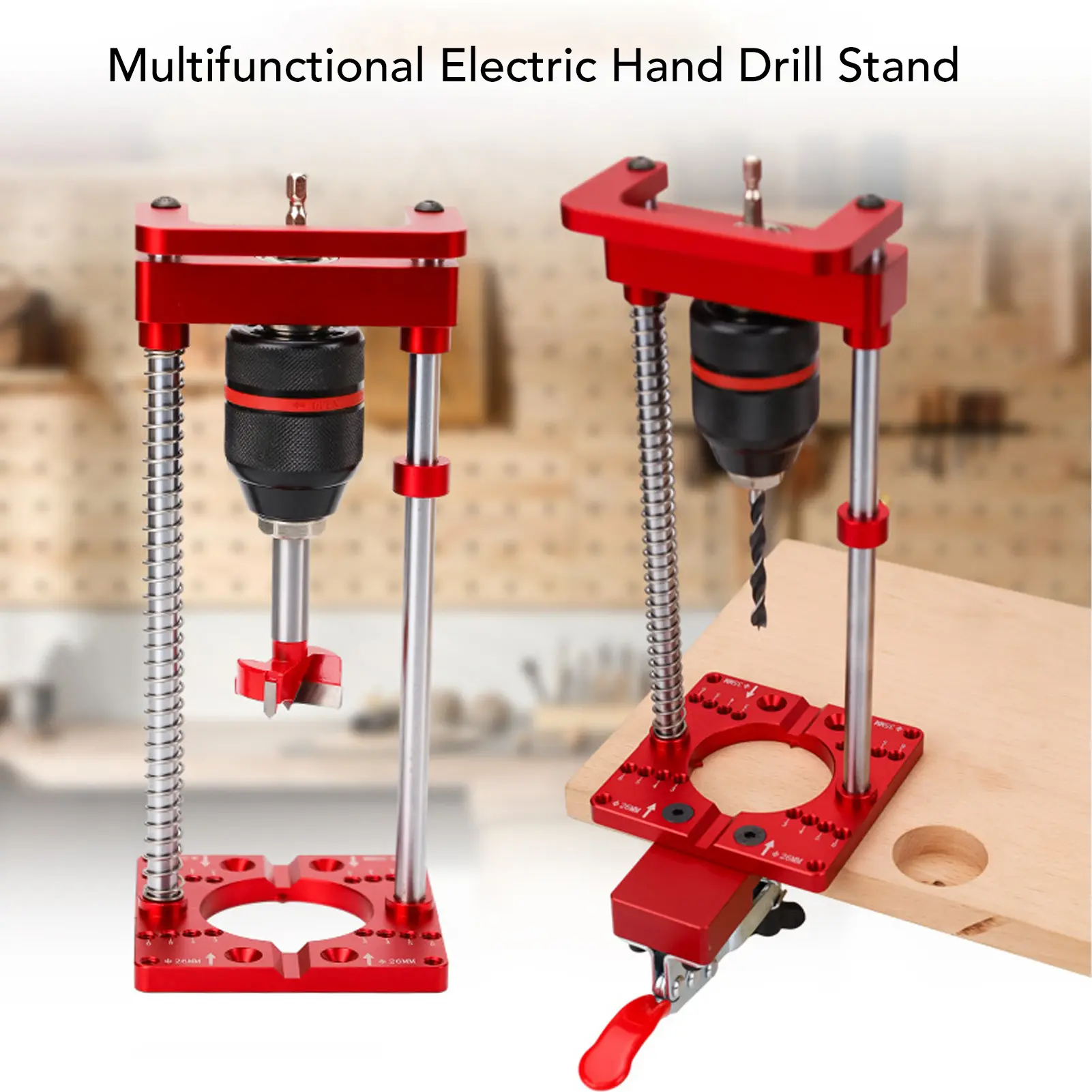 Hand Electric Drill Holder Handheld Bench Drill Fixing Bracket 35mm Hinge Hole Locator for Woodworking