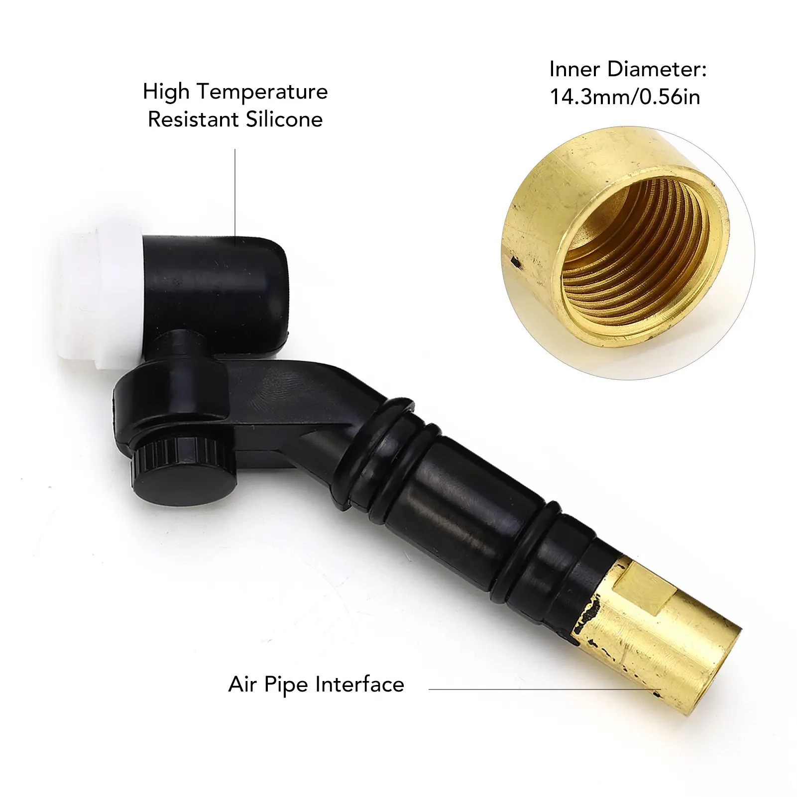 TIG Welding Torch Head 360 Degree Rotation Air Cooling High Temperature Resistant Welding Gun Head