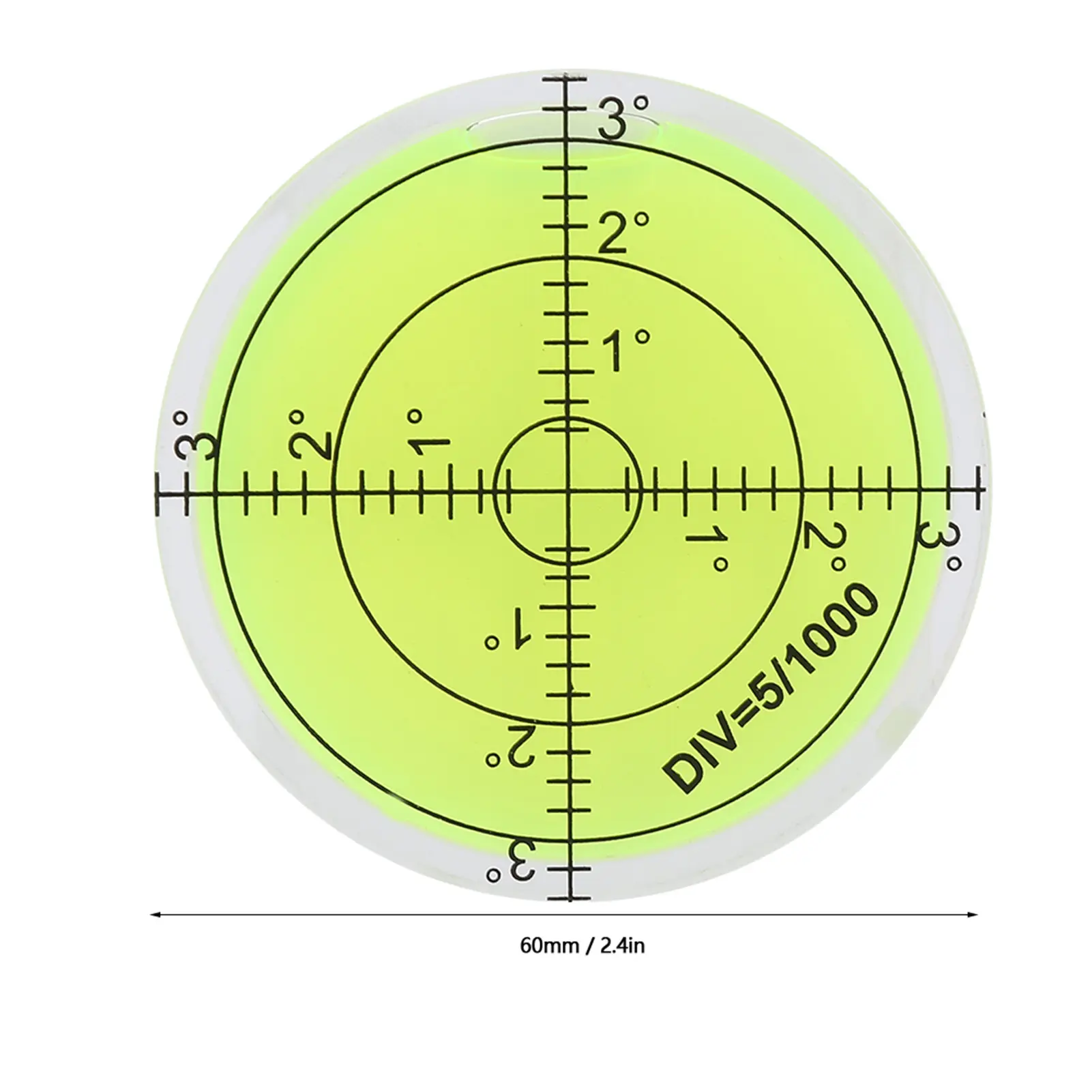 60mm Level Bubble Diameter Measuring Tool Round Level Bubble with Scale for Camera Platform Balance