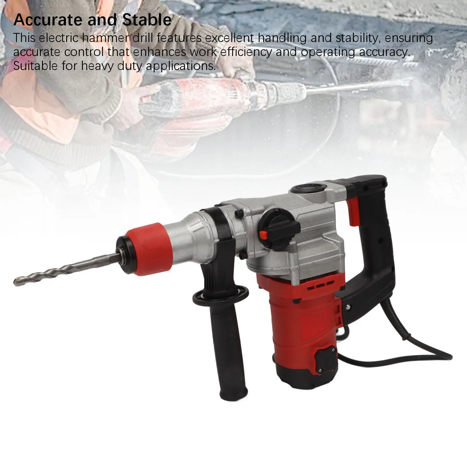 1900W Electric Concrete Drill Kit Multifunctional 4500RPM Impact Drill Concrete Hammer Tool for Home Improvement